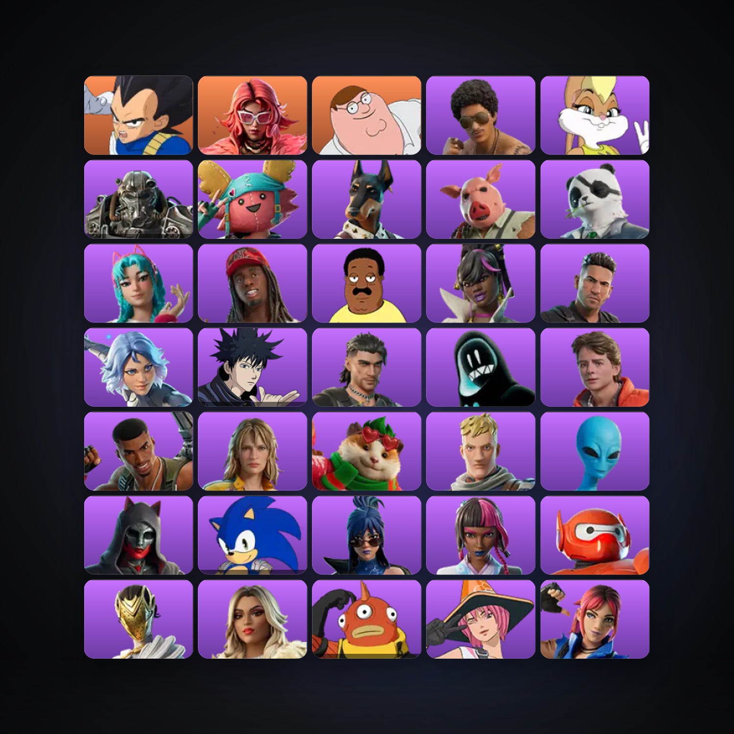 Fortnite locker — 231 skins — 350 V-Bucks — lvl 2279 — HabibiAccounts