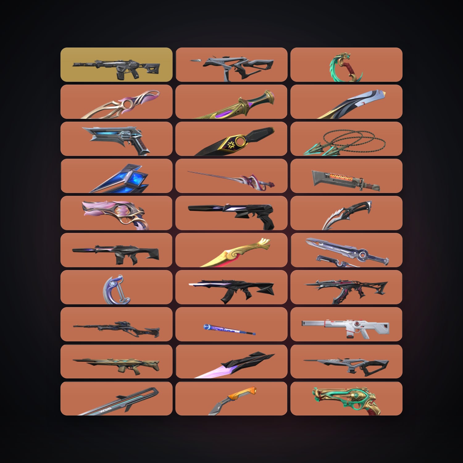 LA Gold 2 locker — 34 knives, 370 skins, lvl 538 — HabibiAccounts
