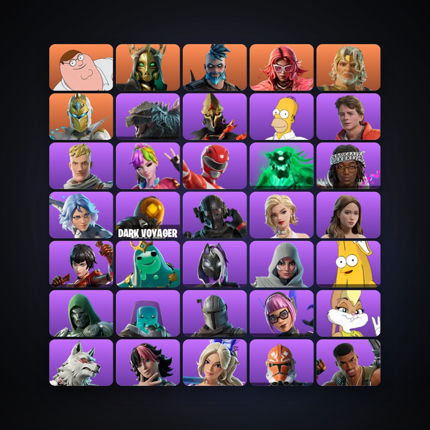 هالحساب فورتنايت، اللوكر مليان 204 سكن، 300 فيبوكس، لفل 2830، 224 فوز — HabibiAccounts