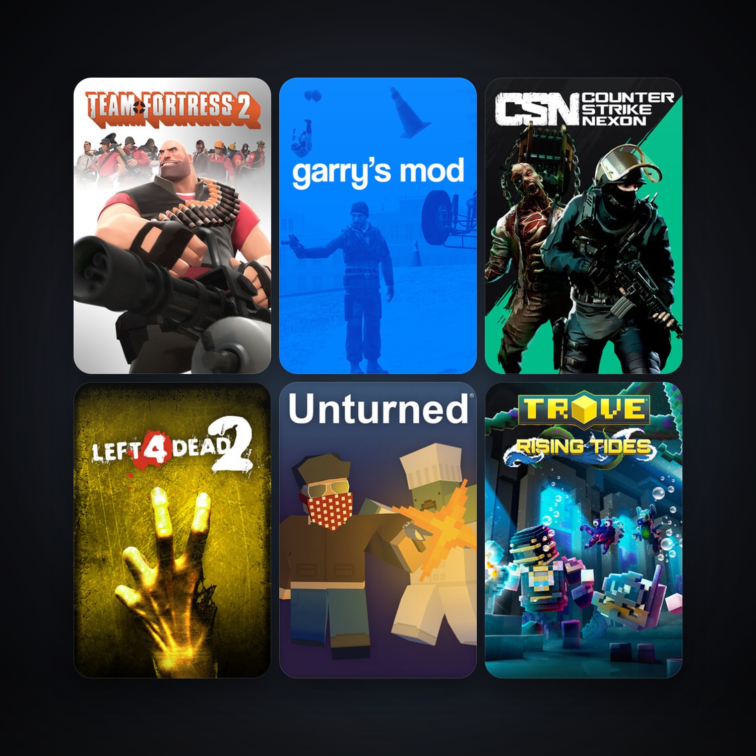Team Fortress 2 + Left 4 Dead 2, 92 games, Steam 11, clean — HabibiAccounts