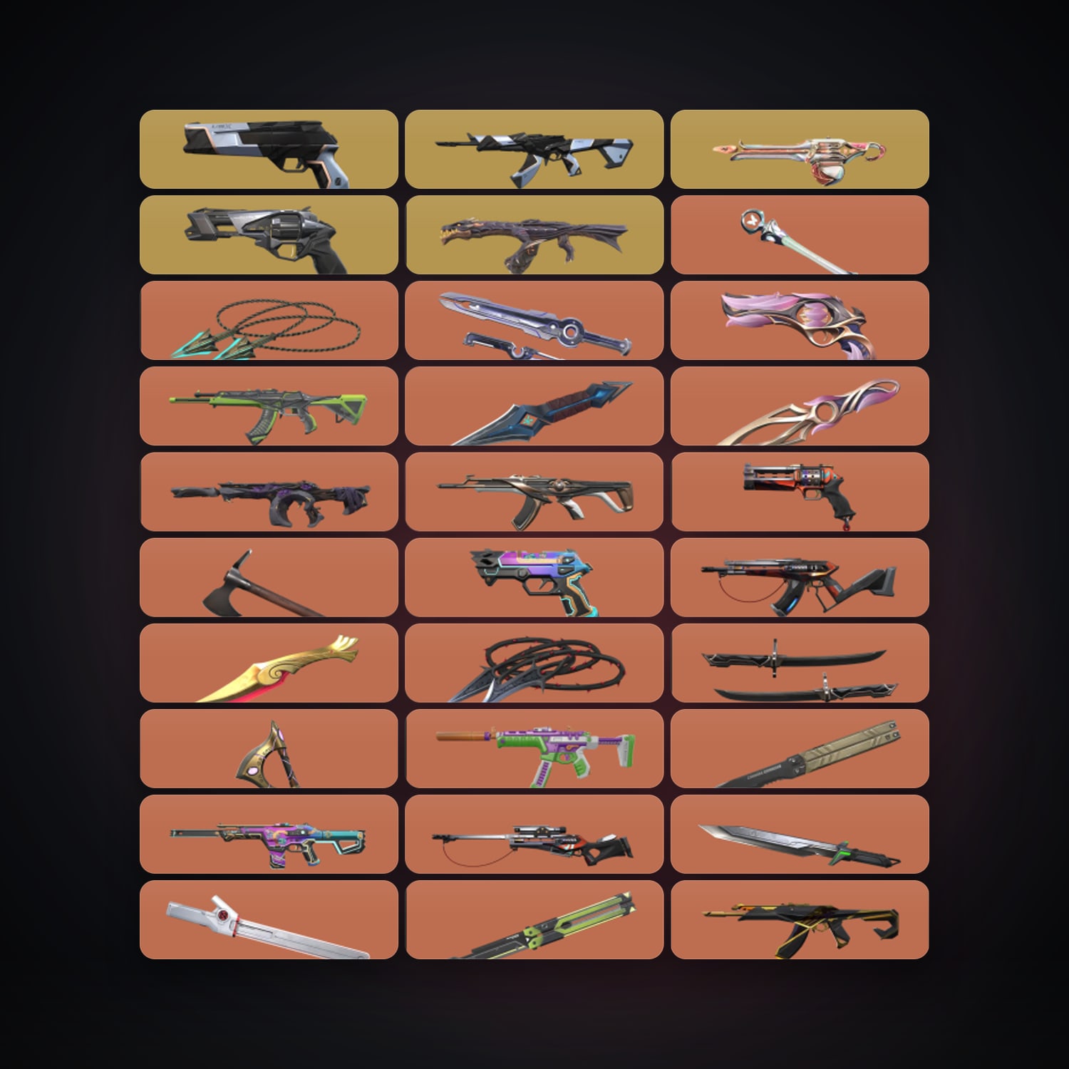NA Gold 2 locker — 33 knives, 241 skins, lvl 470 — HabibiAccounts