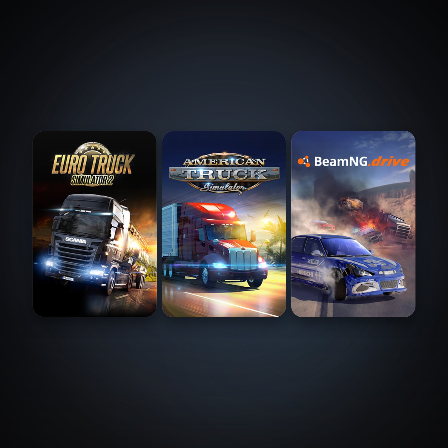 Euro Truck Simulator 2 + American Truck Simulator, 4 games, clean — HabibiAccounts