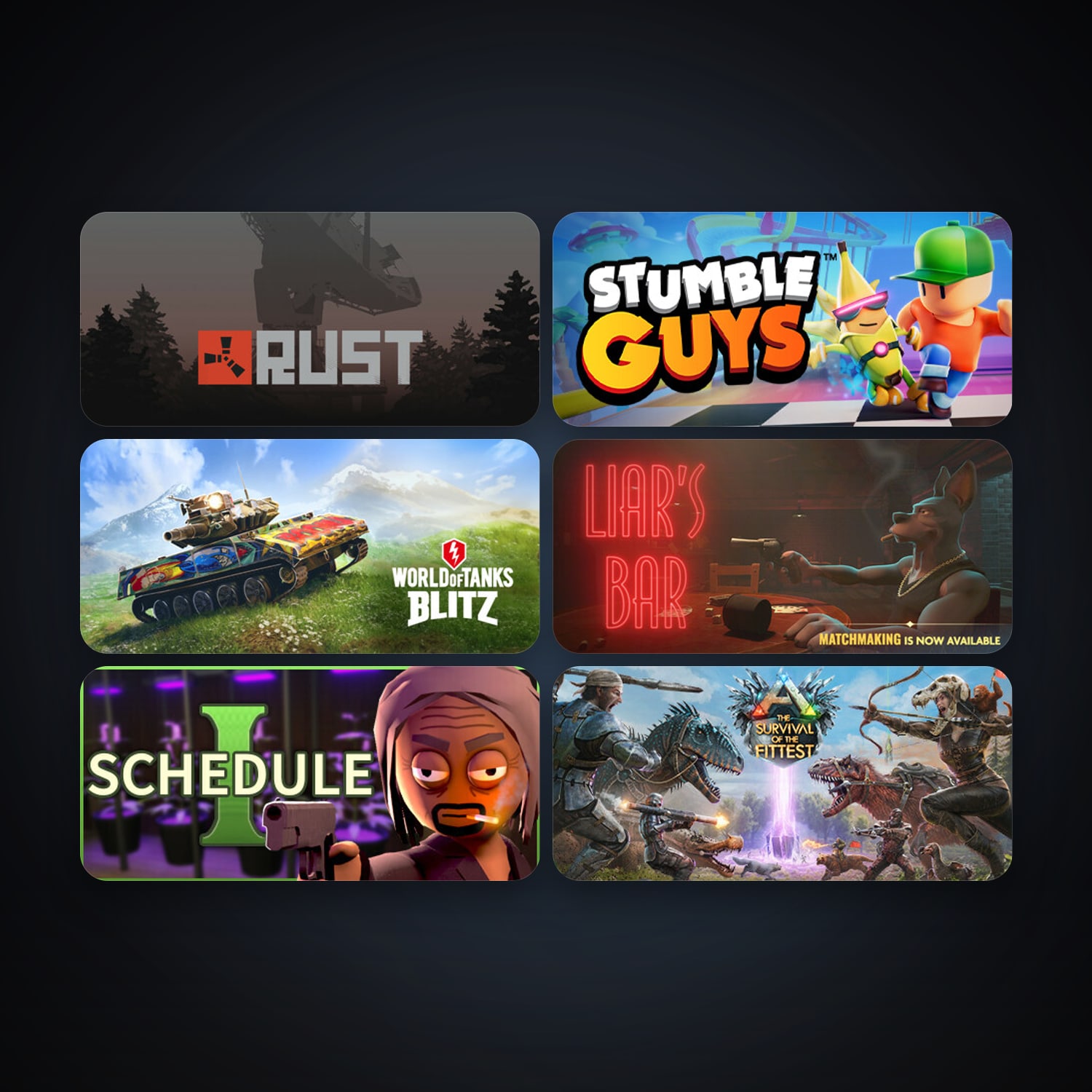 Rust + ARK: The Survival Of The Fittest, 9 games, clean — HabibiAccounts
