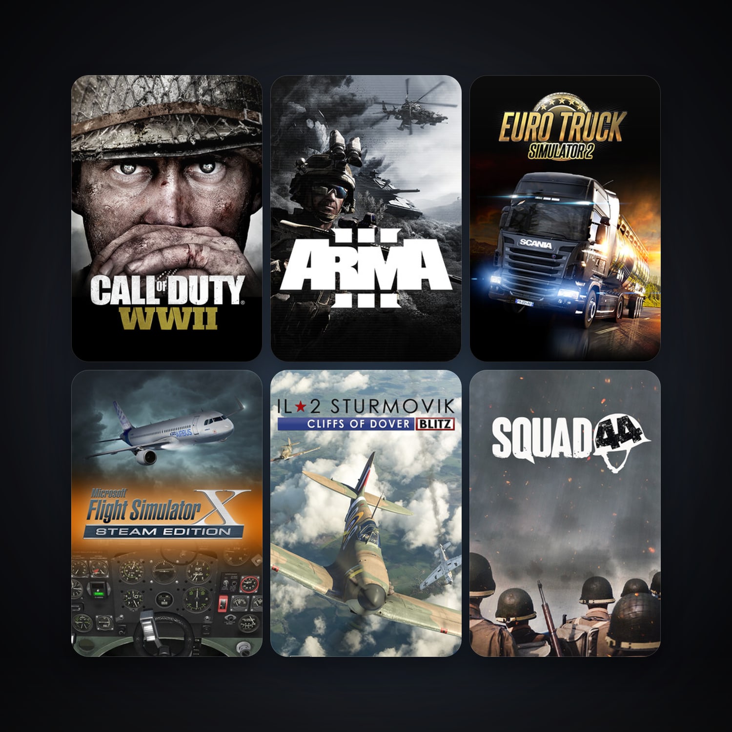 Arma 3 + Euro Truck Simulator 2, 16 games, clean — HabibiAccounts