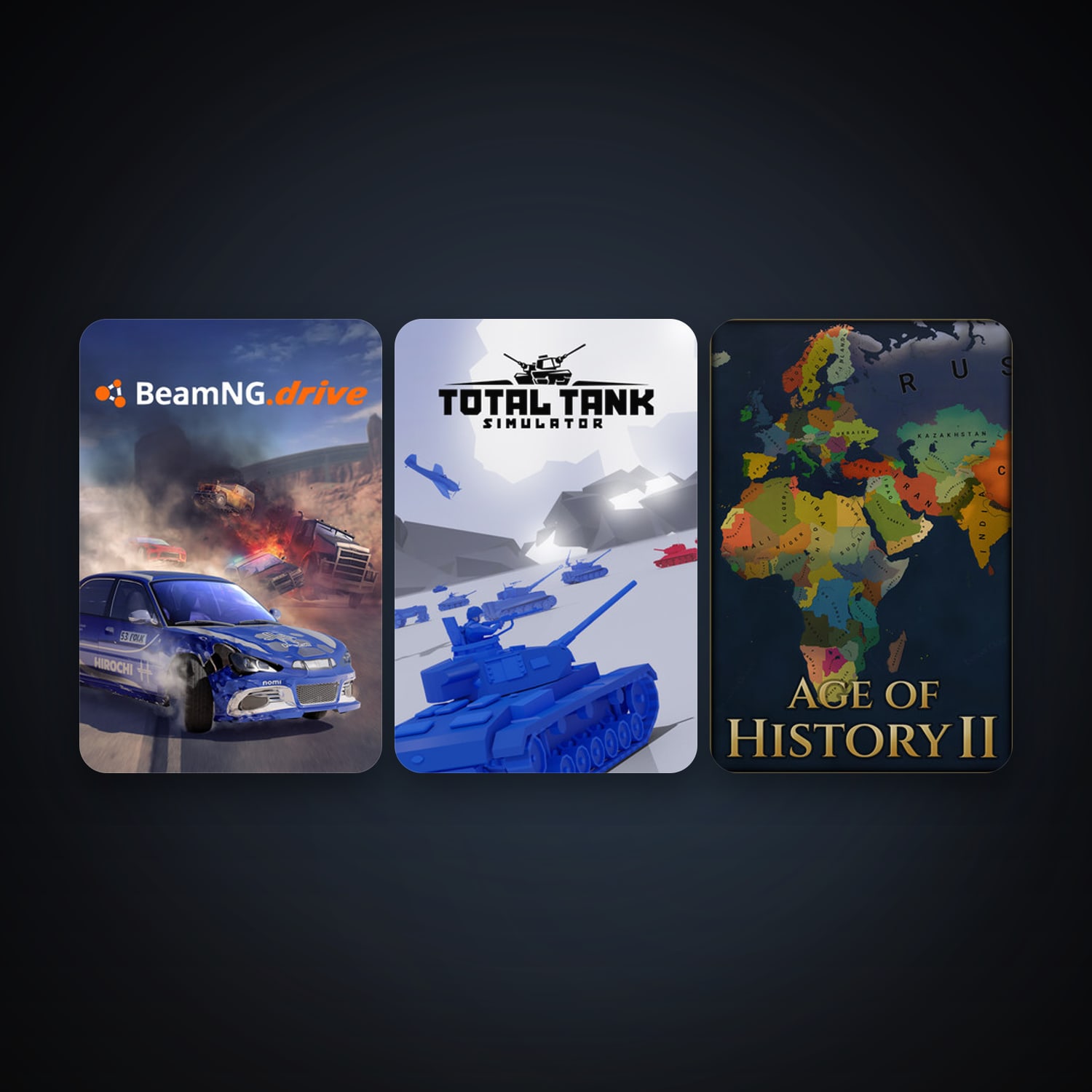 BeamNG.drive + Age of History II, 5 games, clean — HabibiAccounts