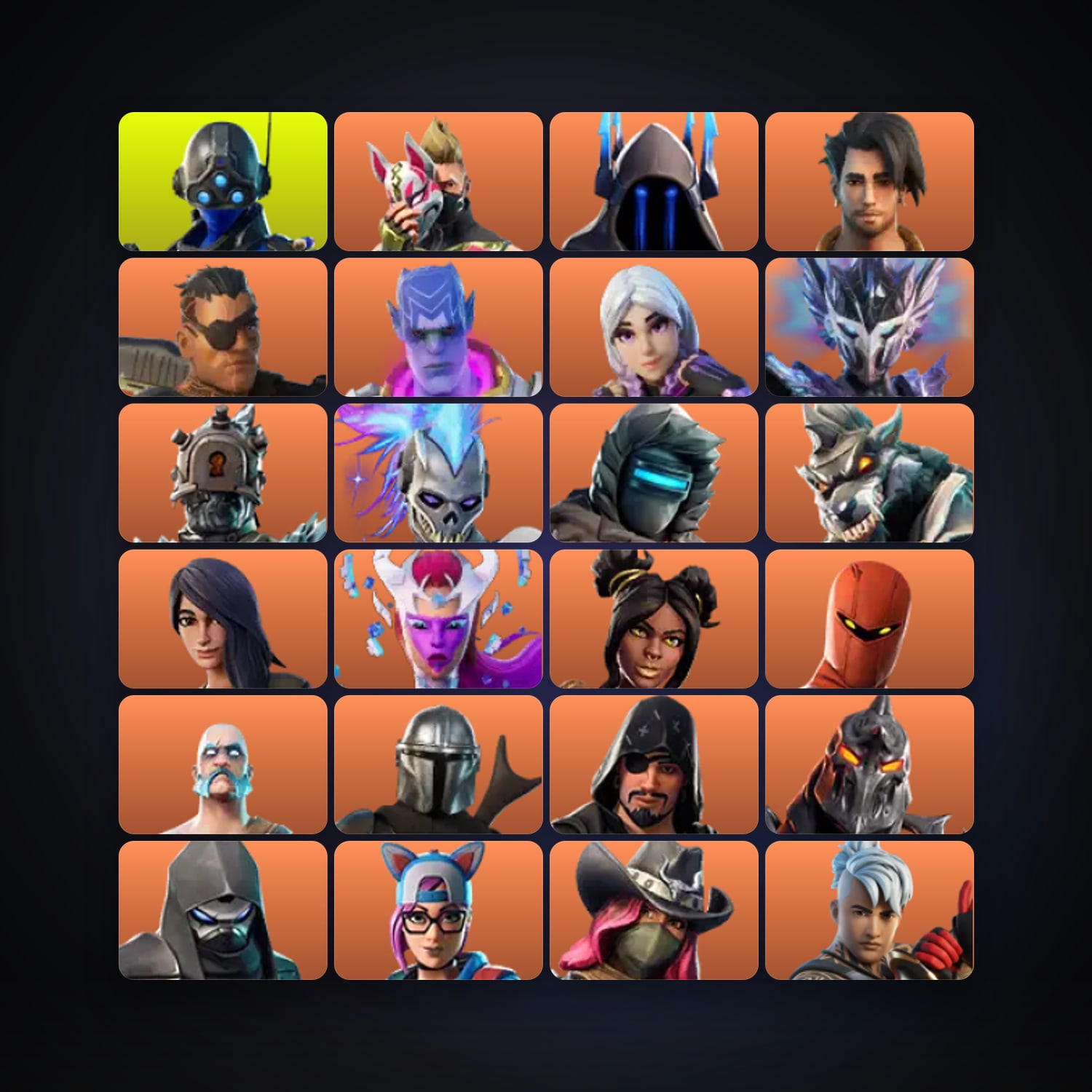 هالحساب فورتنايت، اللوكر مليان 109 سكن، 1.4K فيبوكس، لفل 2045، 289 فوز — HabibiAccounts