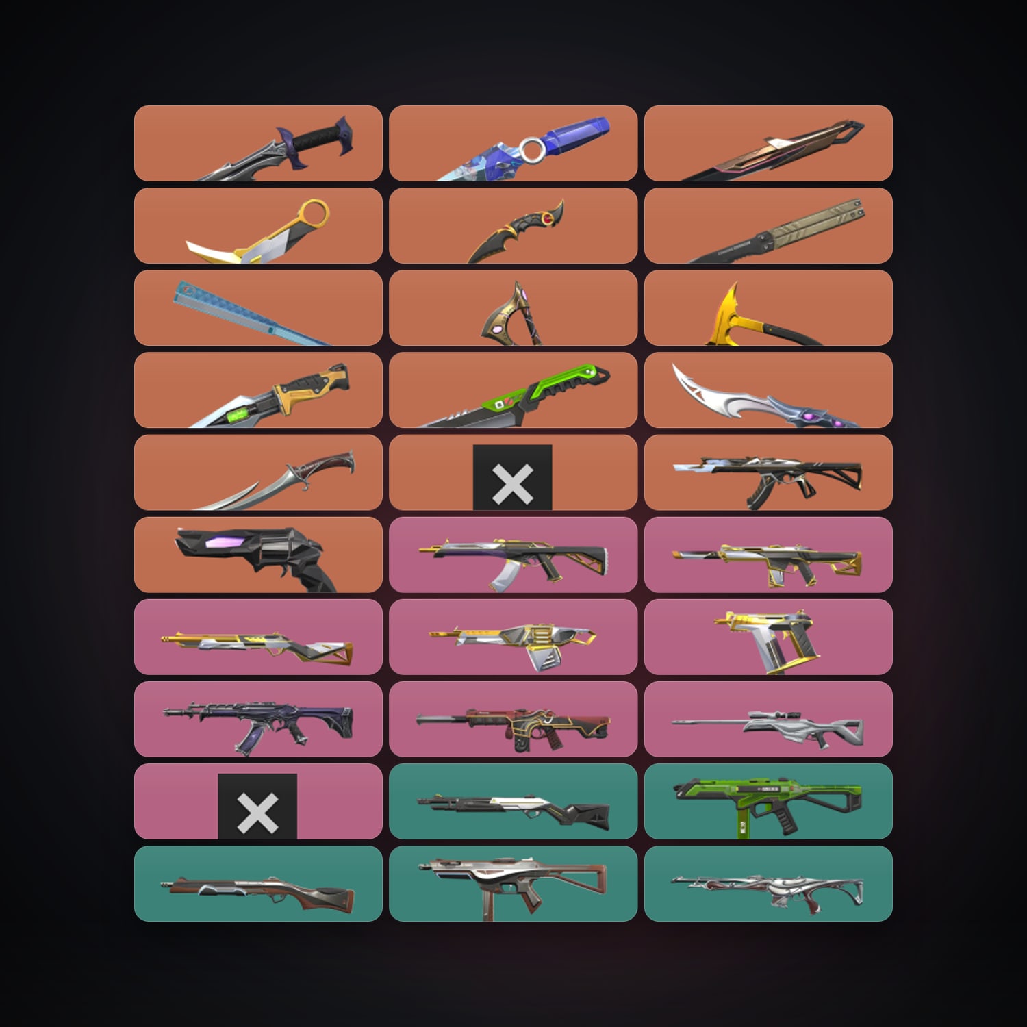 NA Gold 3 locker — 14 knives, 143 skins, lvl 288 — HabibiAccounts