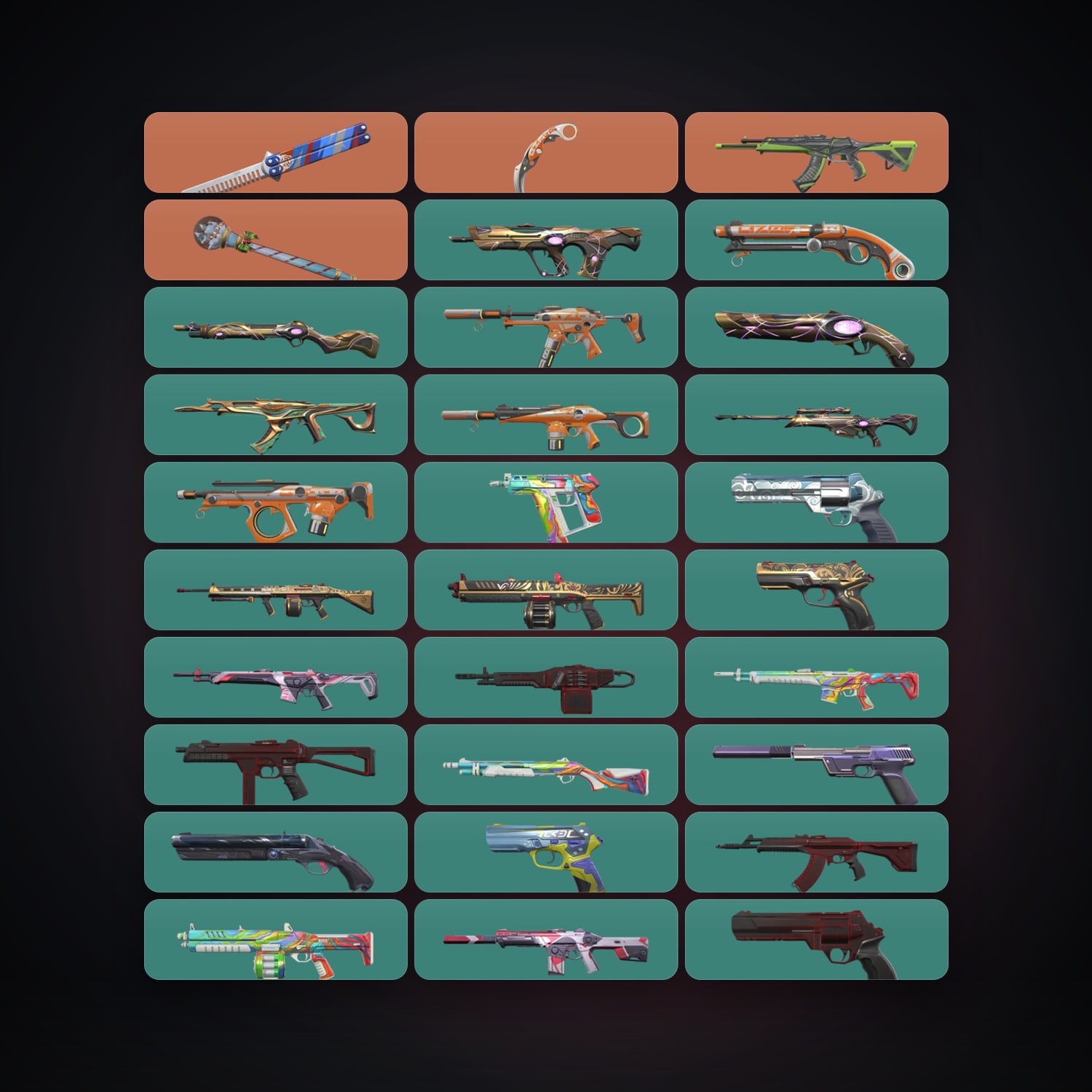 LA Silver 1 locker — 3 knives, 32 skins, lvl 100 — HabibiAccounts