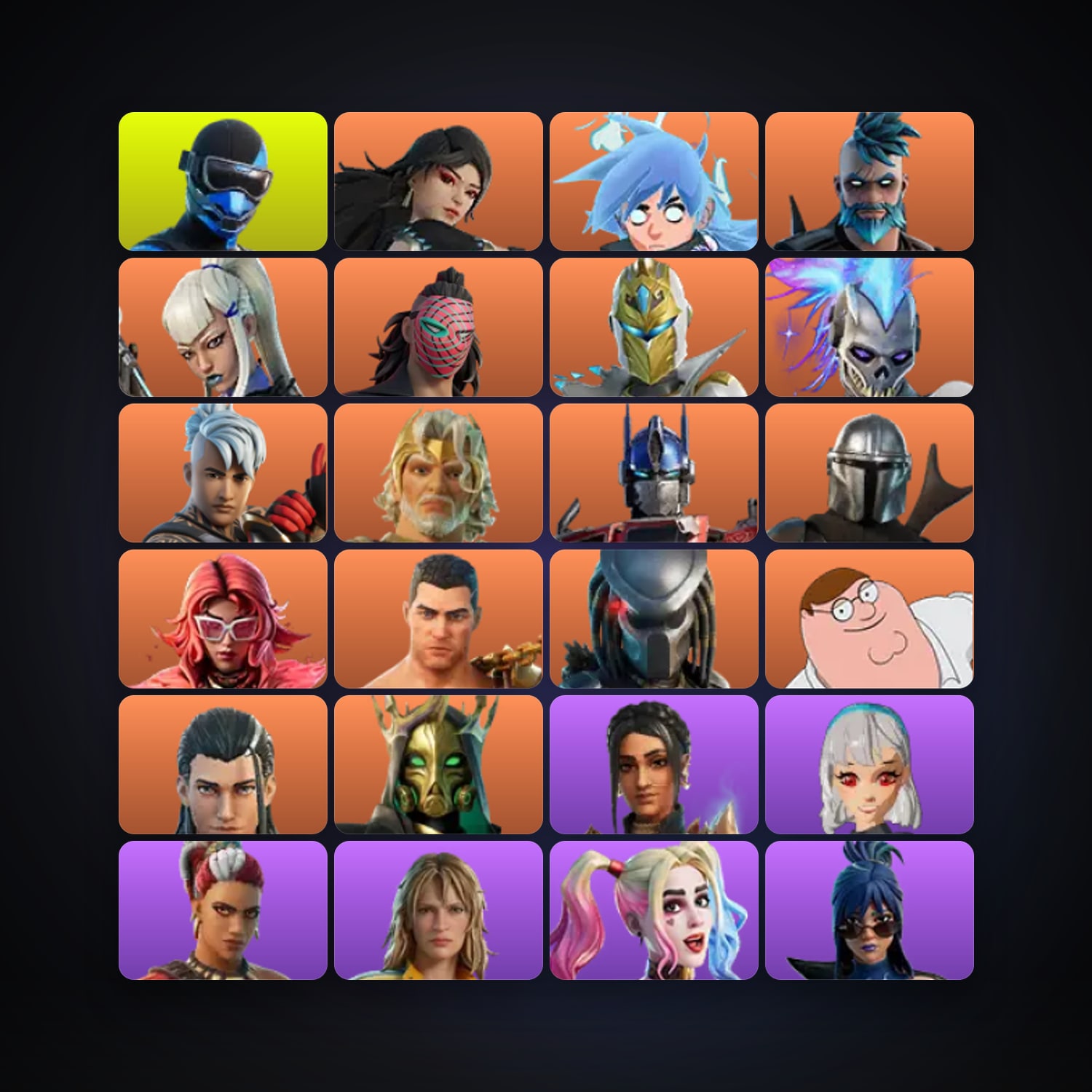 Fortnite locker — 133 skins — 1.3K V-Bucks — lvl 2470 — HabibiAccounts