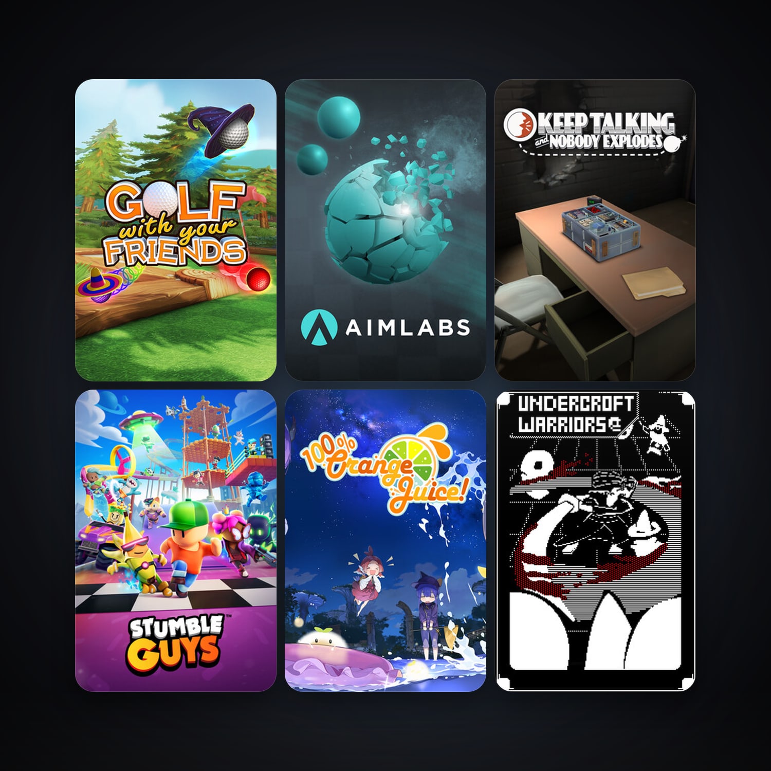 100% Orange Juice + Keep Talking and Nobody Explodes, 10 games, clean — HabibiAccounts