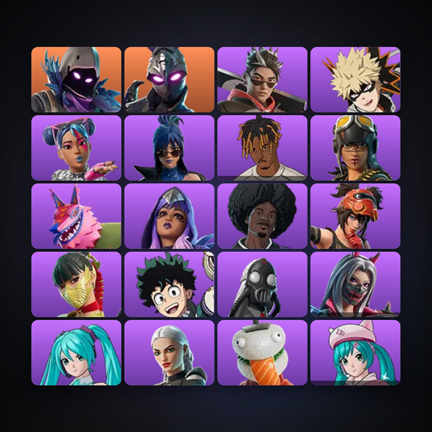 Fortnite locker — 22 skins — 150 V-Bucks — lvl 71 — HabibiAccounts