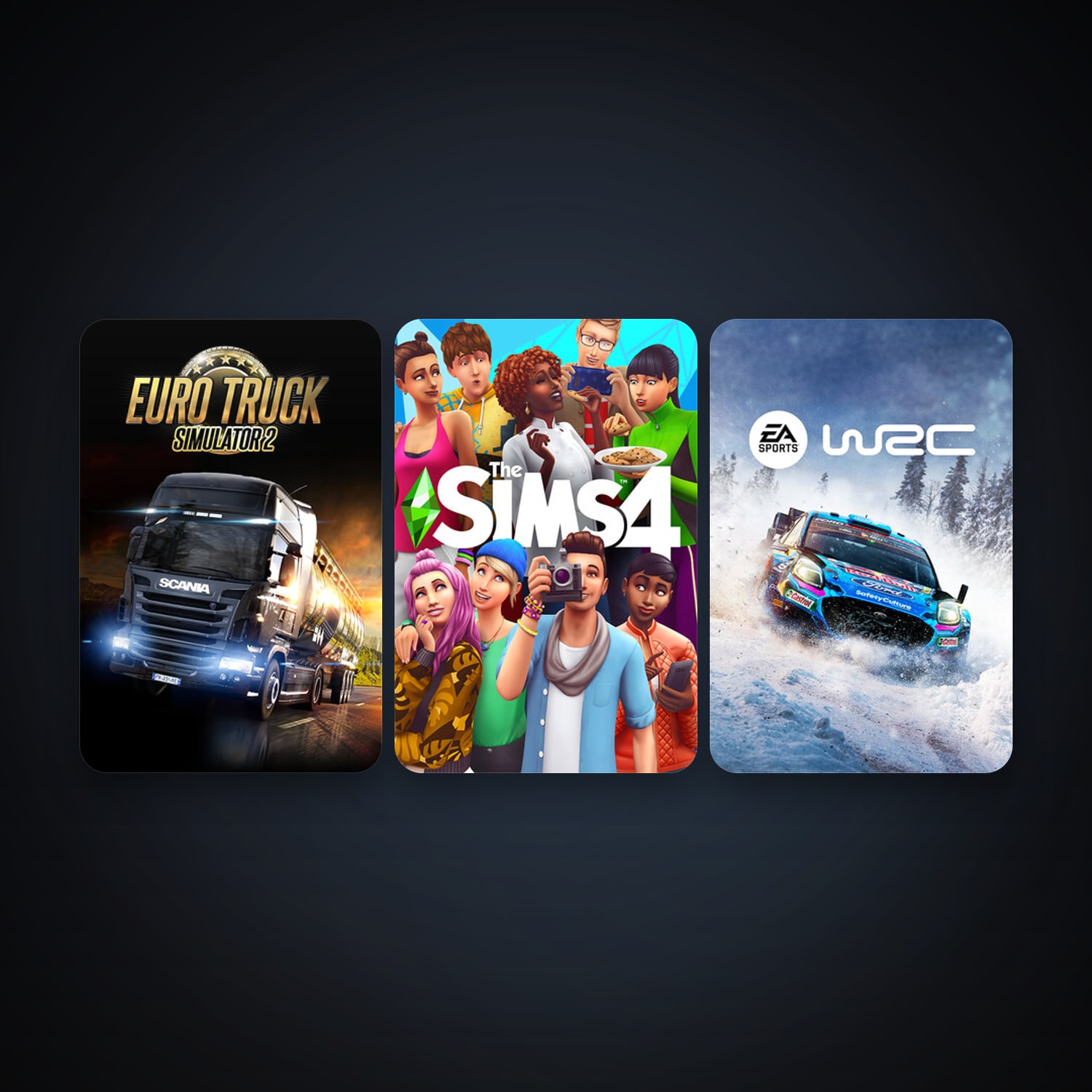 Euro Truck Simulator 2 + The Sims 4, 3 games, clean — HabibiAccounts