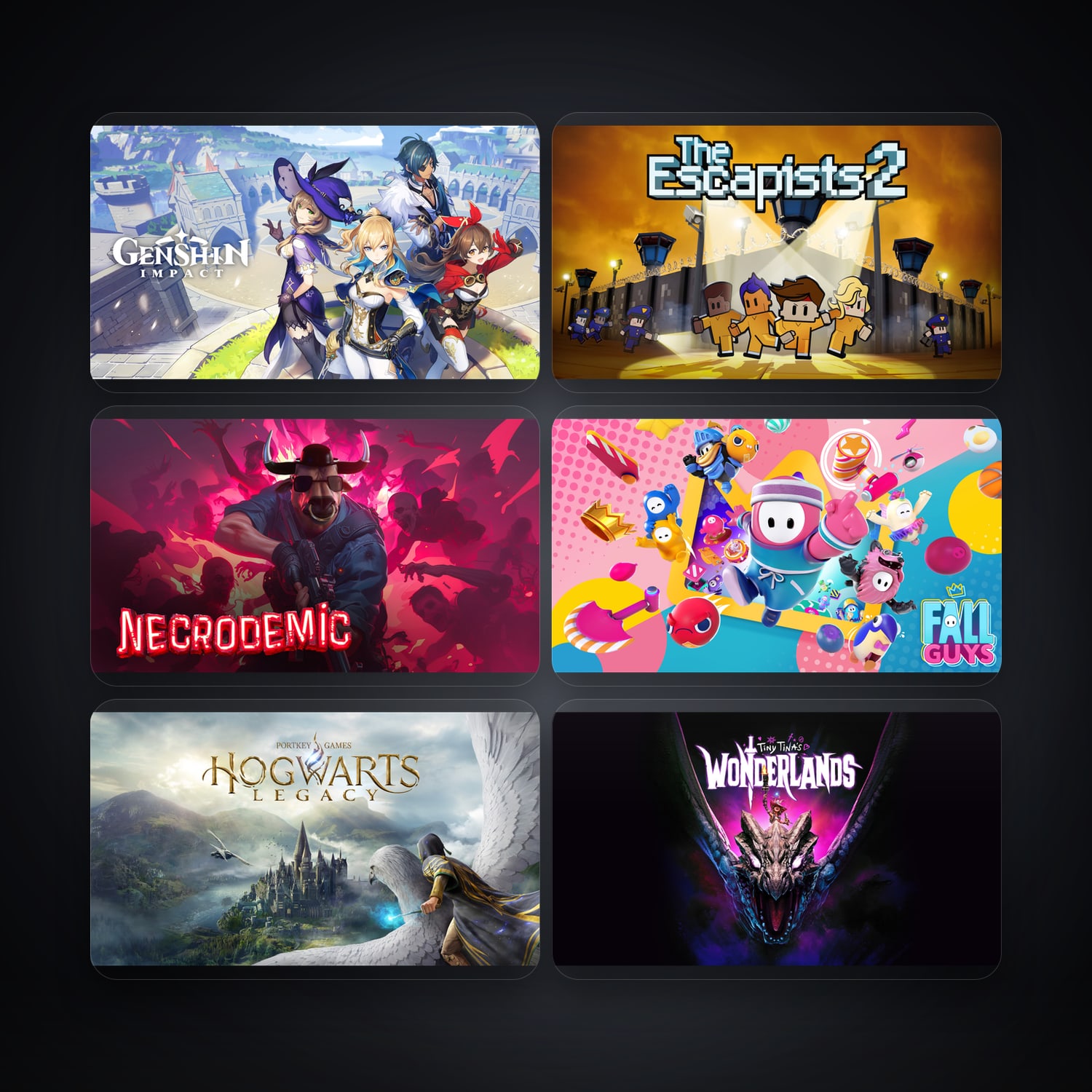 Epic Genshin Impact + The Escapists 2 — VN — 7 games — HabibiAccounts