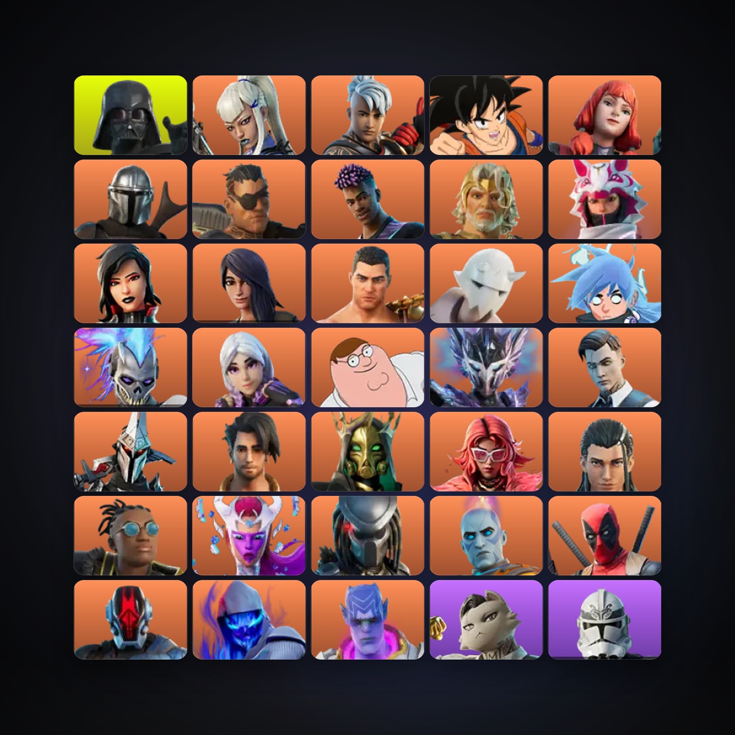 Fortnite locker — 248 skins — 200 V-Bucks — lvl 6114 — HabibiAccounts