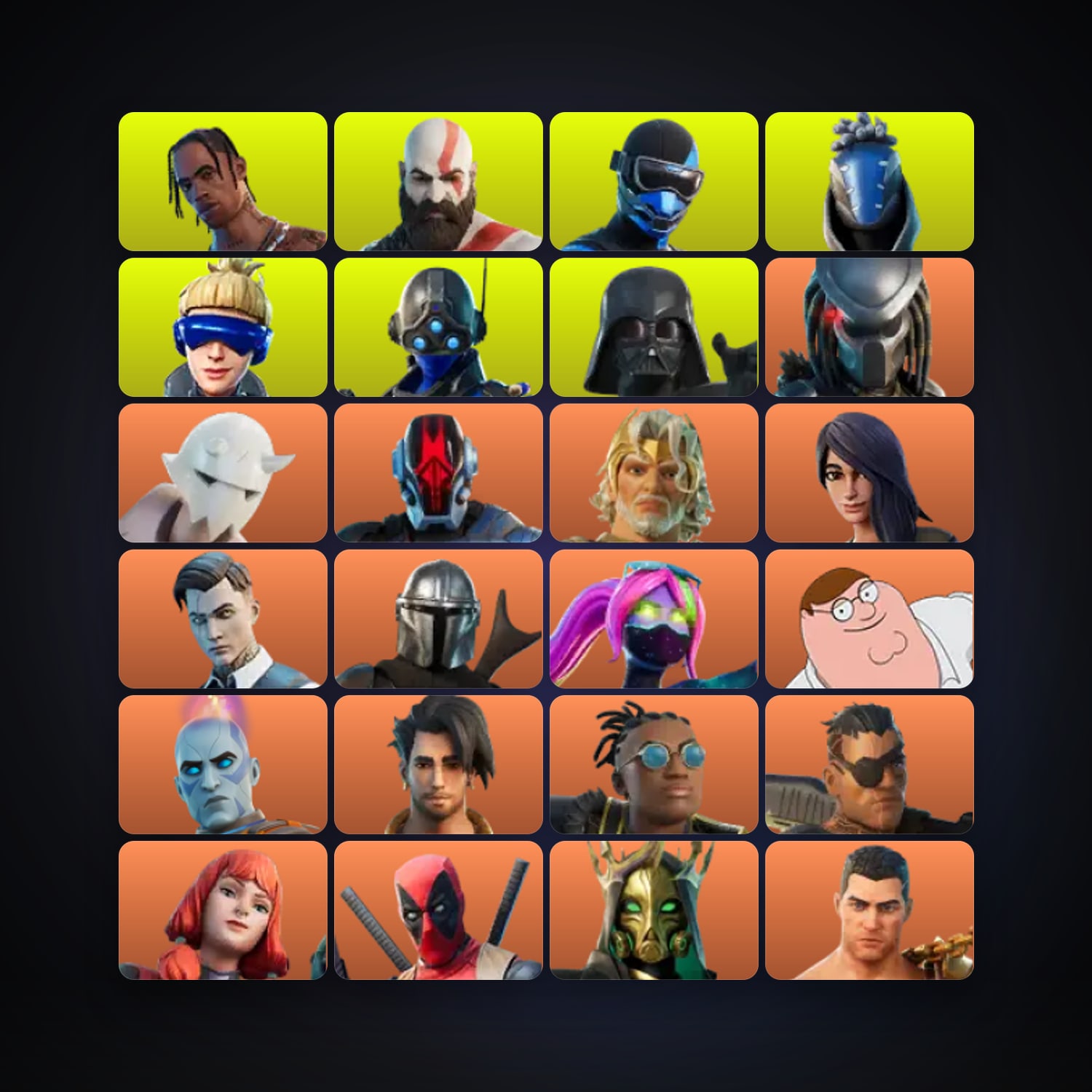 Fortnite locker — 159 skins — 800 V-Bucks — lvl 2614 — HabibiAccounts