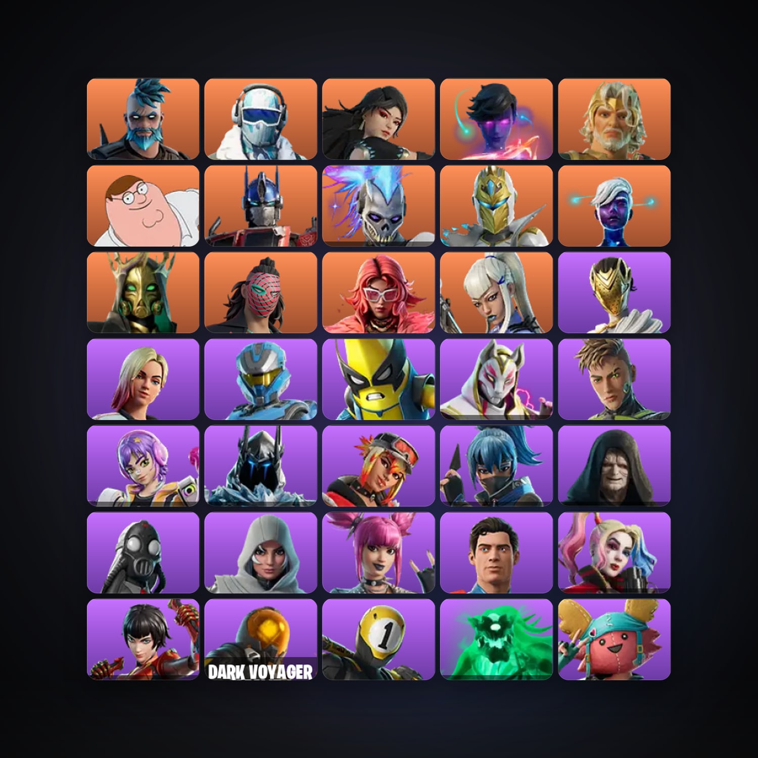 Fortnite locker — 234 skins — 200 V-Bucks — lvl 3381 — HabibiAccounts