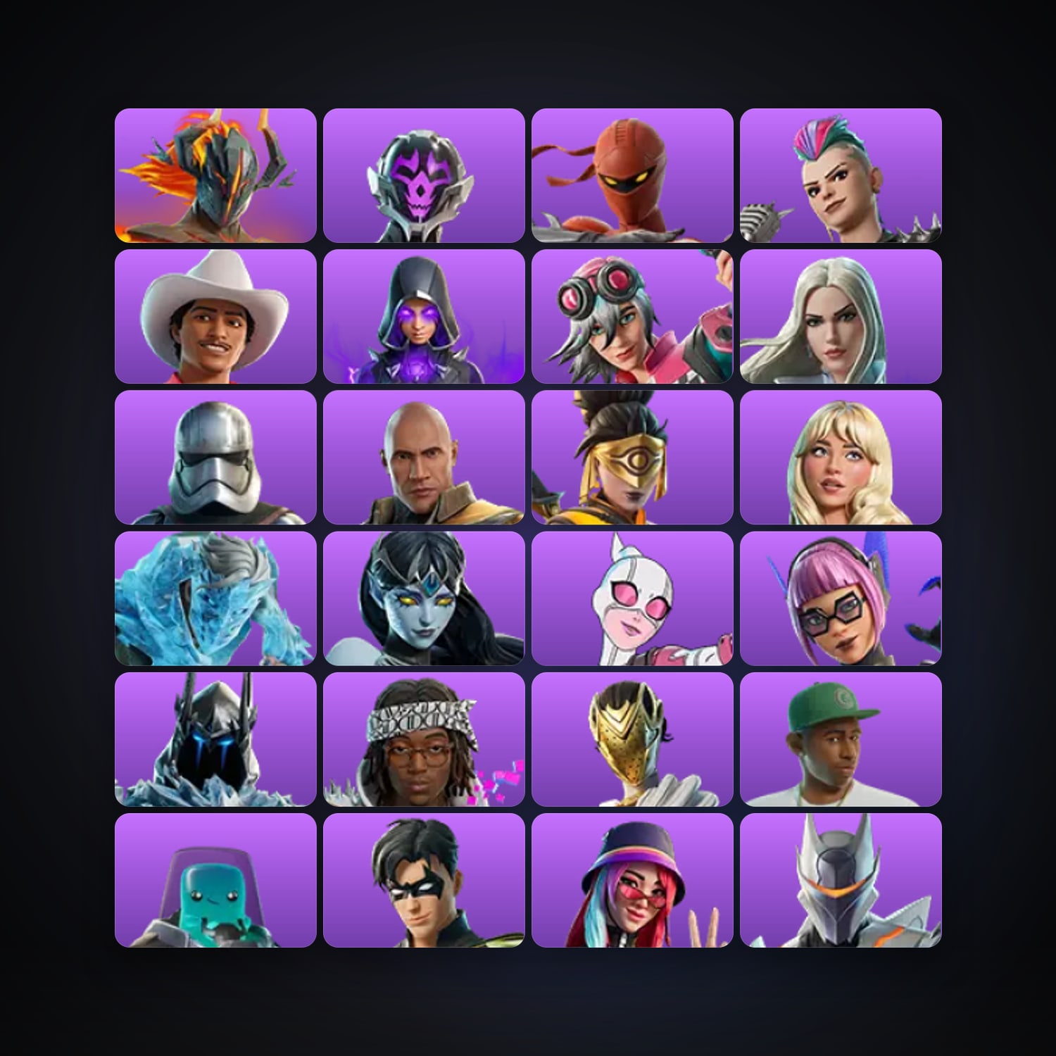 Fortnite locker — 143 skins — 1.4K V-Bucks — lvl 485 — HabibiAccounts