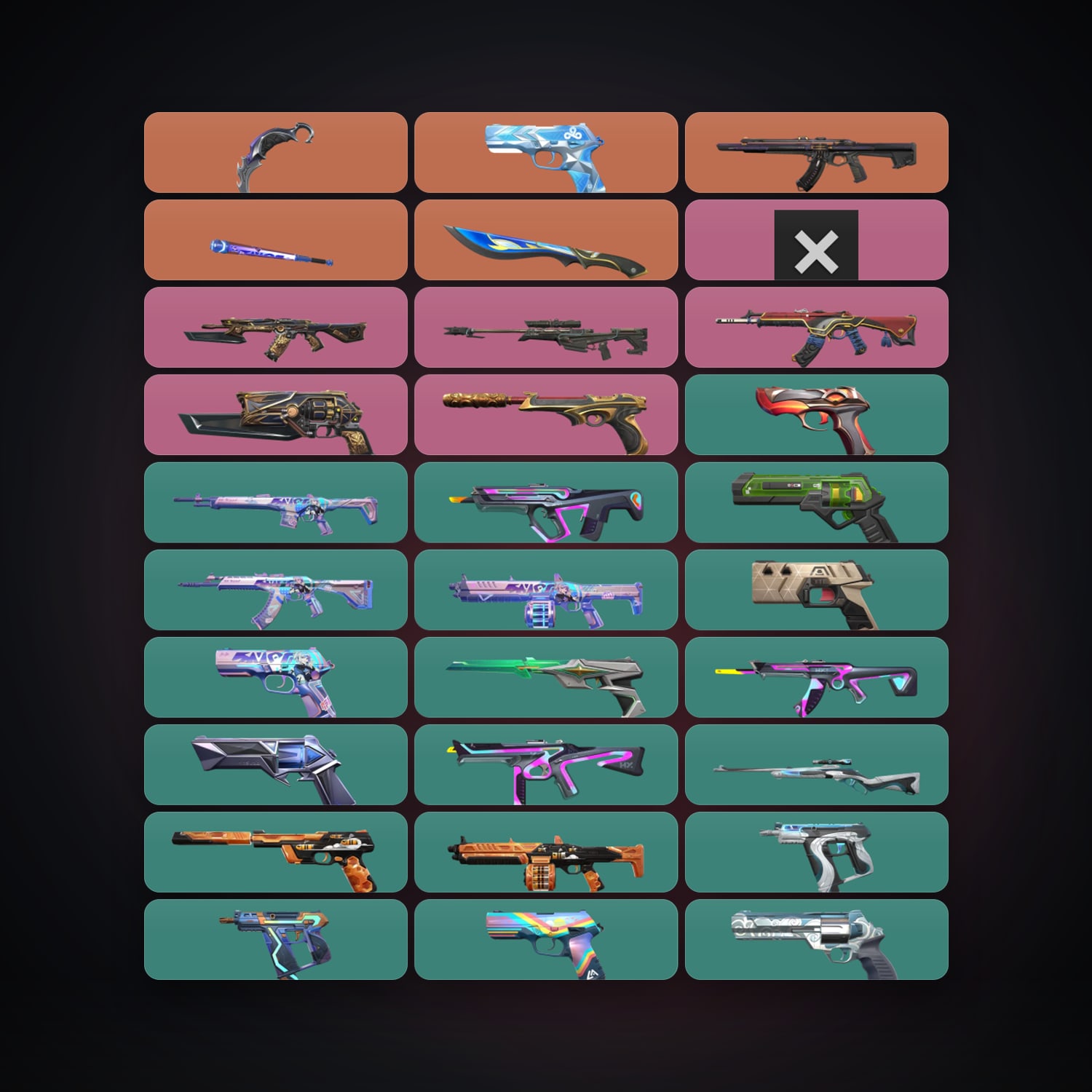 LA Plat 3 locker — 3 knives, 44 skins, lvl 240 — HabibiAccounts