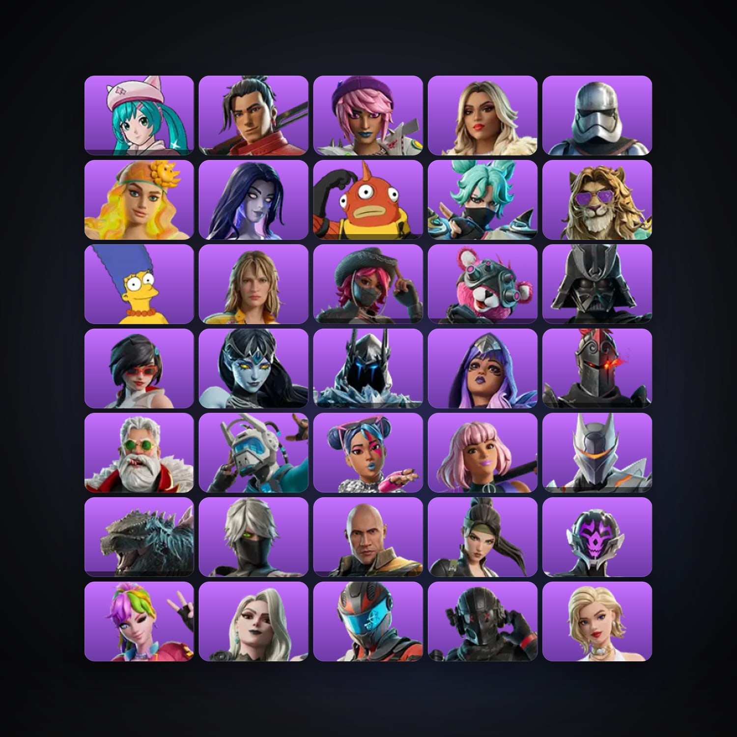 Fortnite locker — 90 skins — 1.1K V-Bucks — lvl 419 — HabibiAccounts