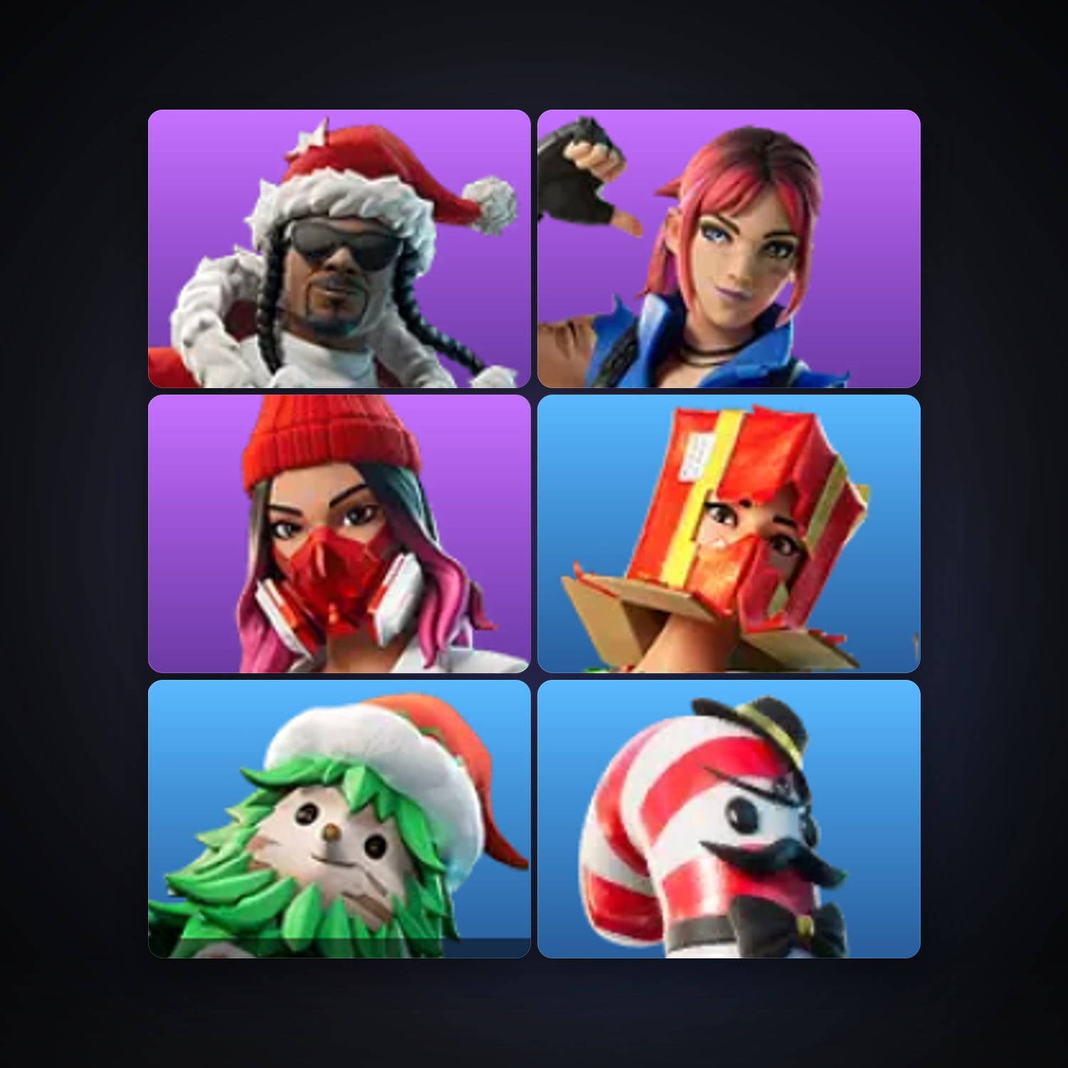 هالحساب فورتنايت Santa Dogg وExplorer Emilie، لوكر 6 سكن، 100 فيبوكس، لفل 235، 6 فوز — HabibiAccounts