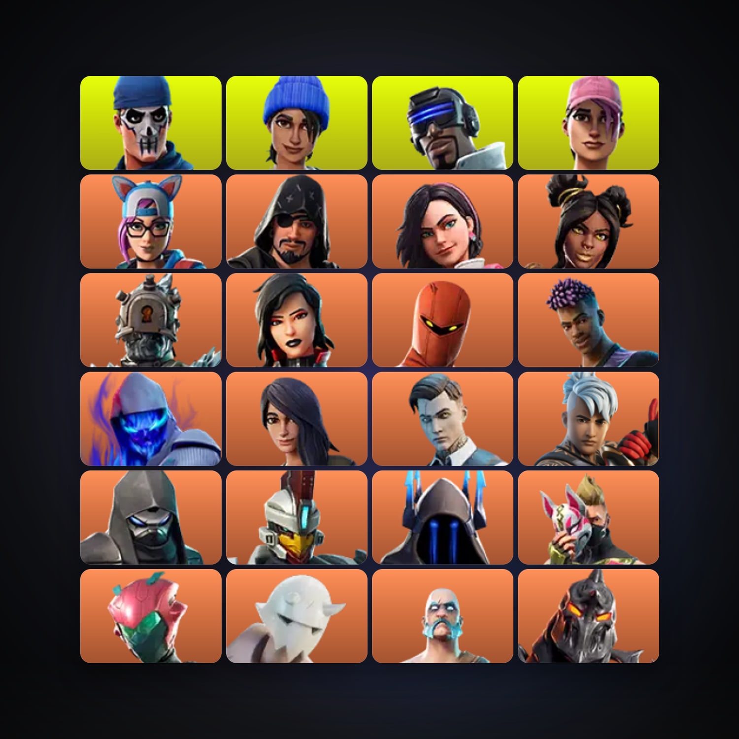 Fortnite locker — 80 skins — 850 V-Bucks — lvl 1246 — HabibiAccounts