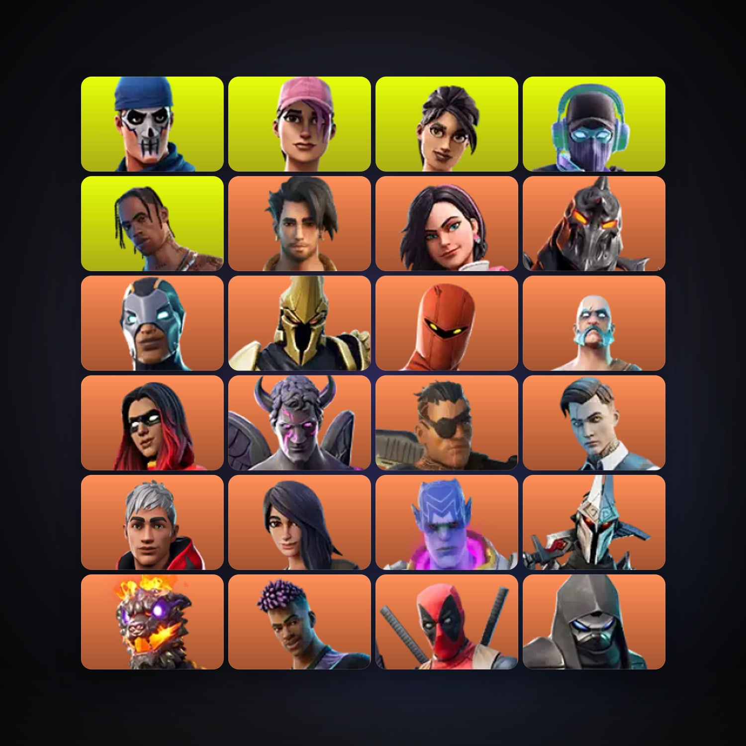 Fortnite locker — 170 skins — 750 V-Bucks — lvl 2232 — HabibiAccounts