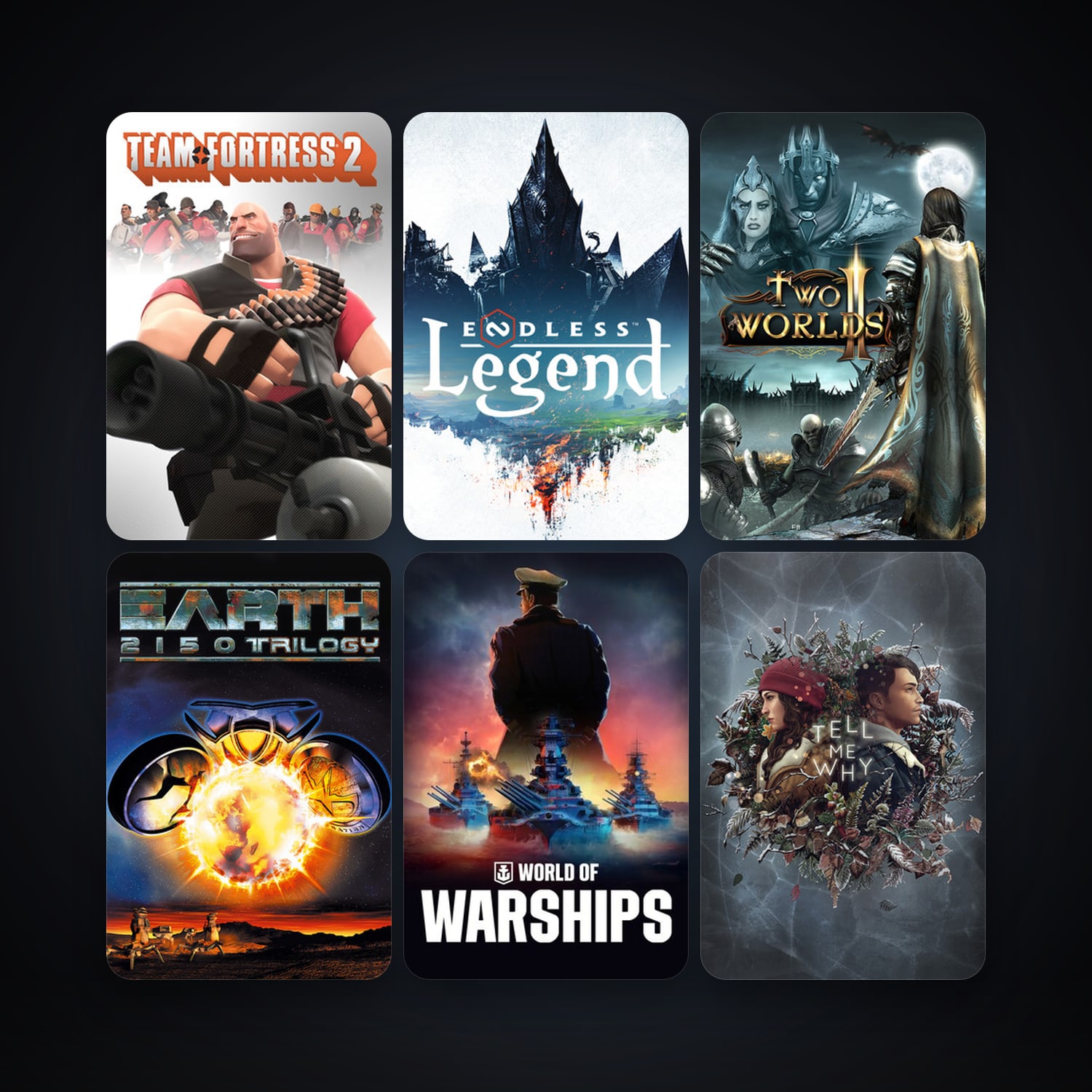 Team Fortress 2 + Two Worlds II HD, 138 games, Steam 12, clean — HabibiAccounts