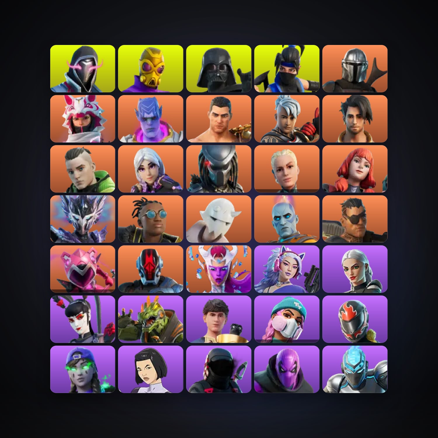 Fortnite locker — 207 skins — 500 V-Bucks — lvl 2868 — HabibiAccounts