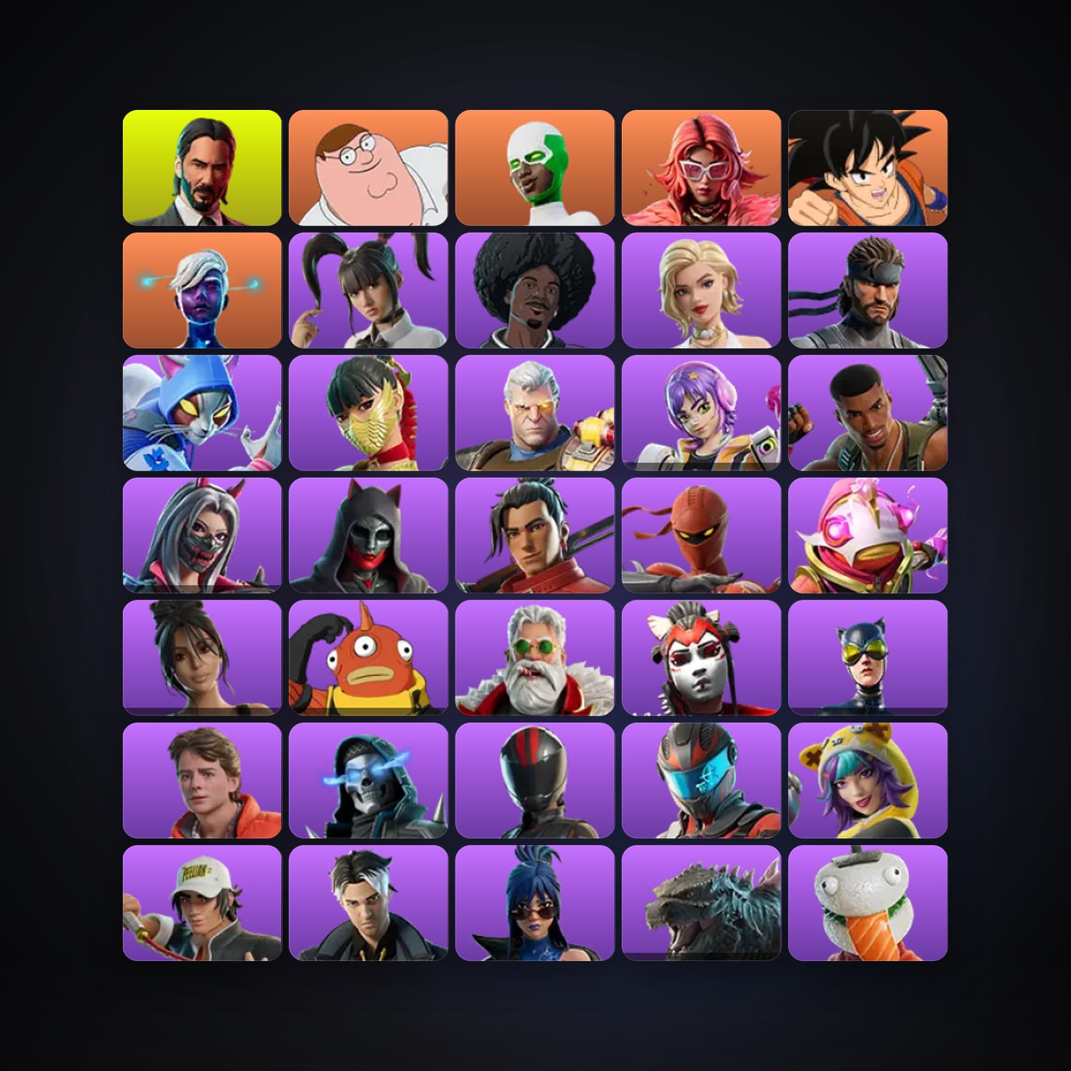 Fortnite locker — 147 skins — 1.1K V-Bucks — lvl 781 — HabibiAccounts