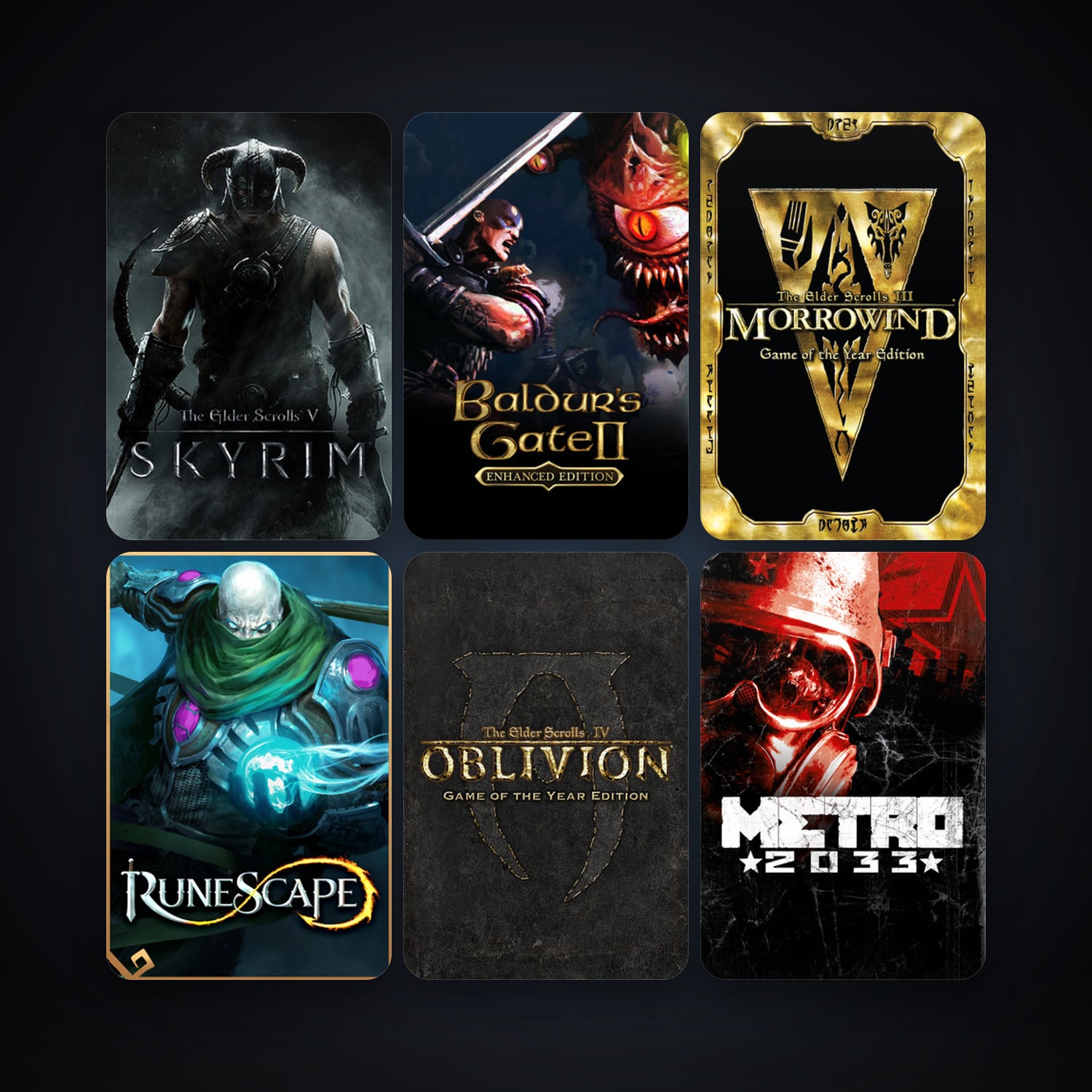 The Elder Scrolls III: Morrowind Game of the Year Edition + The Elder Scrolls IV: Oblivion Game of the Year Edition, 13 games, clean — HabibiAccounts