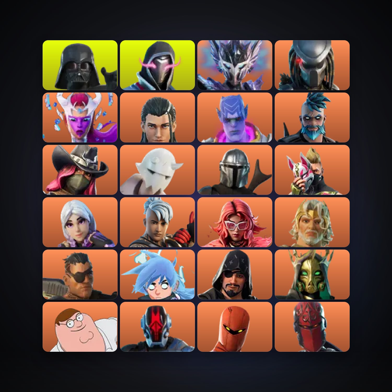 Fortnite locker — 185 skins — 1.9K V-Bucks — lvl 4086 — HabibiAccounts