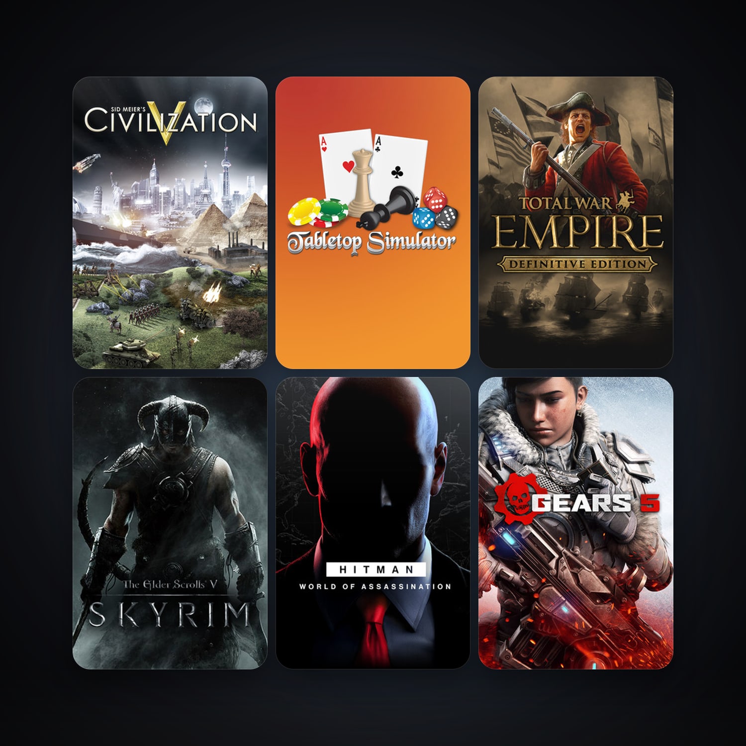 Sid Meier's Civilization V + Empire: Total War, 34 games, clean — HabibiAccounts