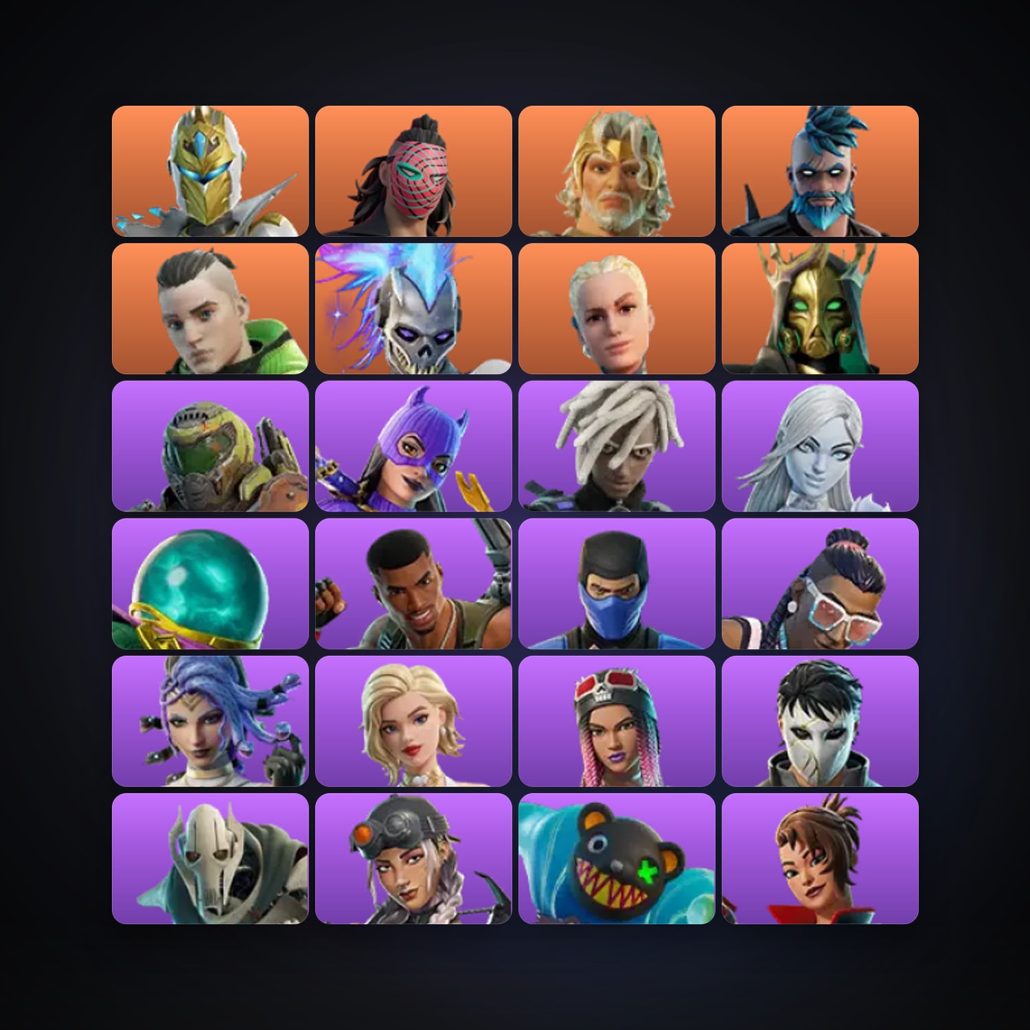 Fortnite locker — 123 skins — 1.2K V-Bucks — lvl 1764 — HabibiAccounts