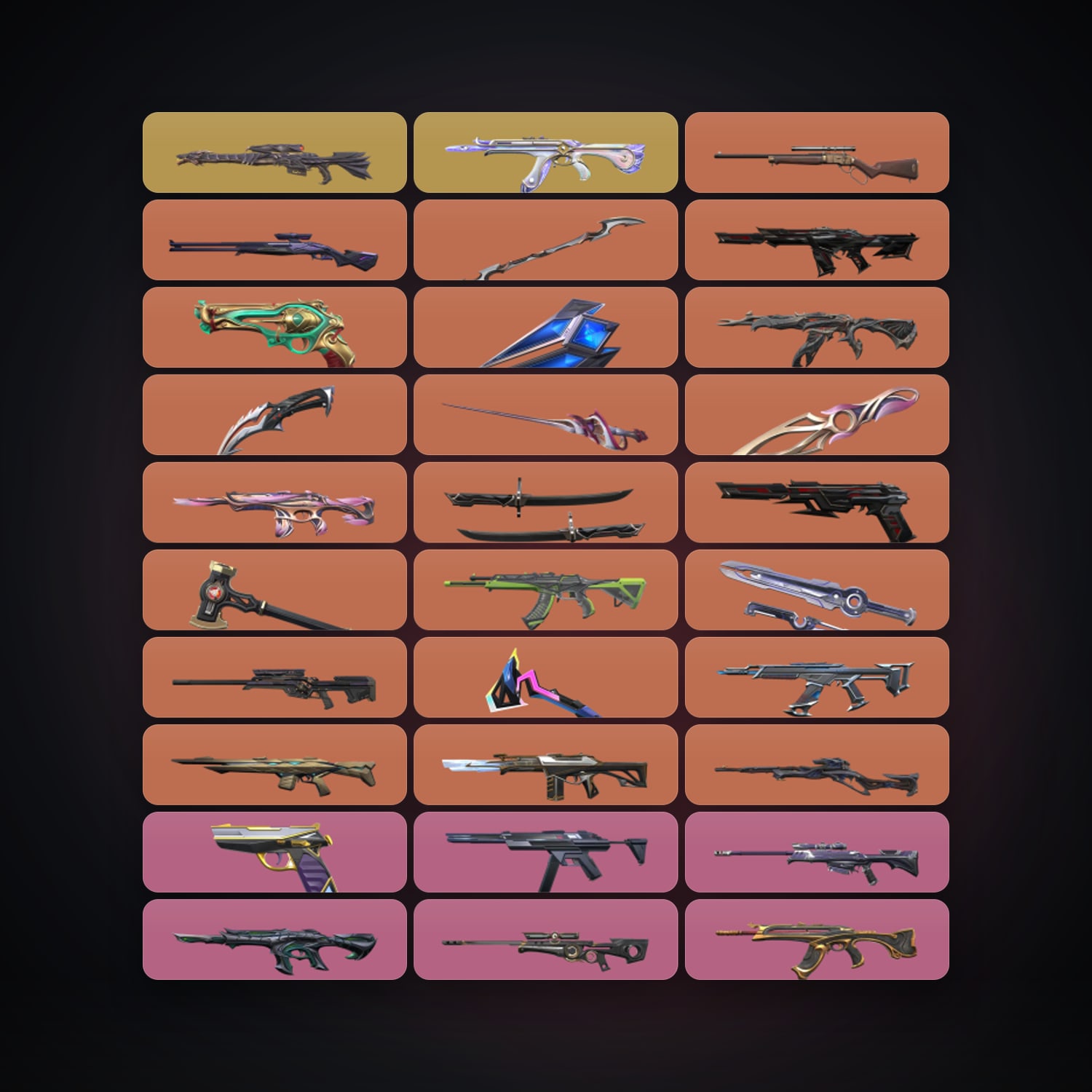 EU Bronze 3 locker — 9 knives, 118 skins, lvl 225 · 260014701 — HabibiAccounts
