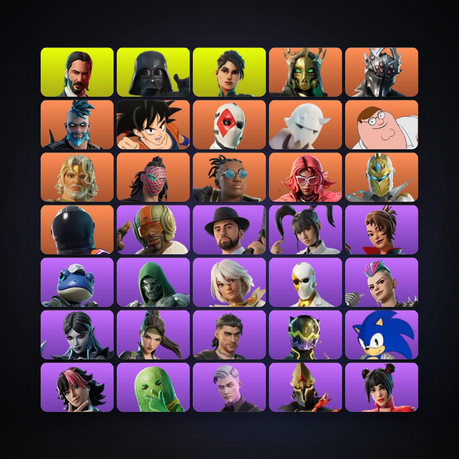 Fortnite locker — 286 skins — 200 V-Bucks — lvl 3007 — HabibiAccounts