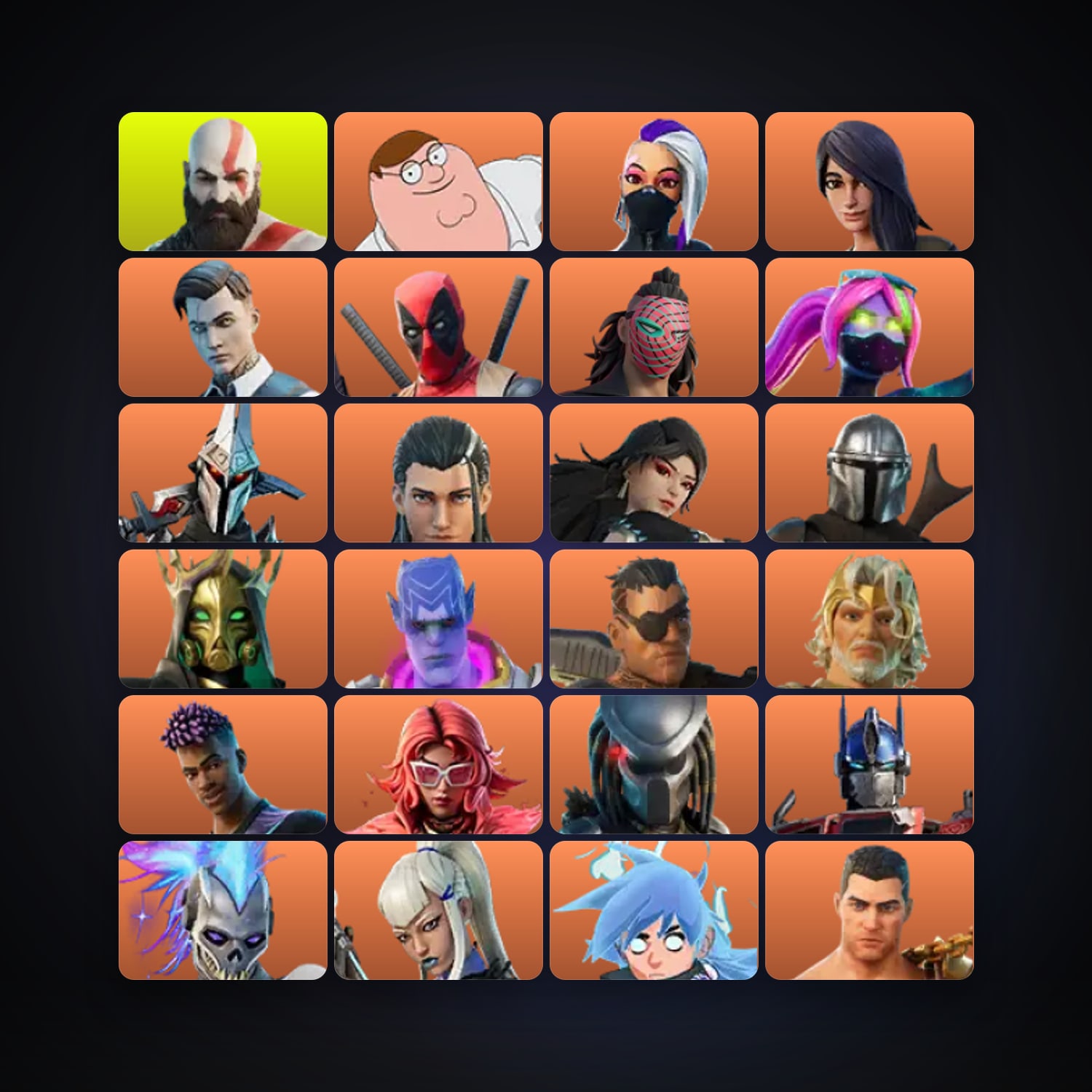 Fortnite locker — 208 skins — 250 V-Bucks — lvl 3096 — HabibiAccounts