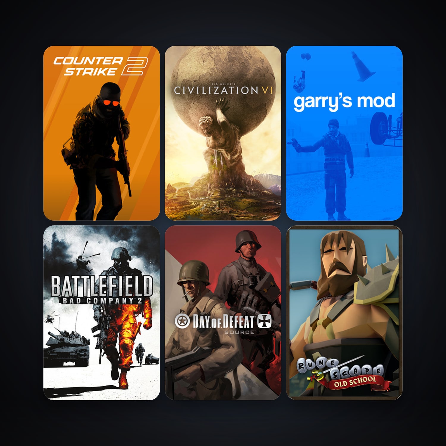 Counter-Strike: Source + Day of Defeat: Source, 67 games, Steam 12, clean — HabibiAccounts