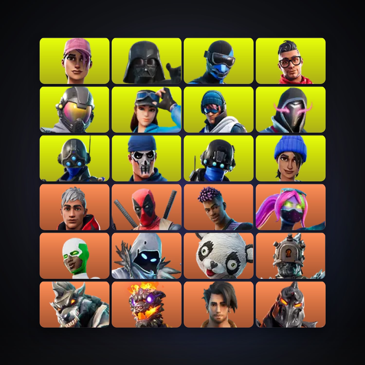 هالحساب فورتنايت، اللوكر مليان 235 سكن، 4K فيبوكس، لفل 2899، 214 فوز — HabibiAccounts