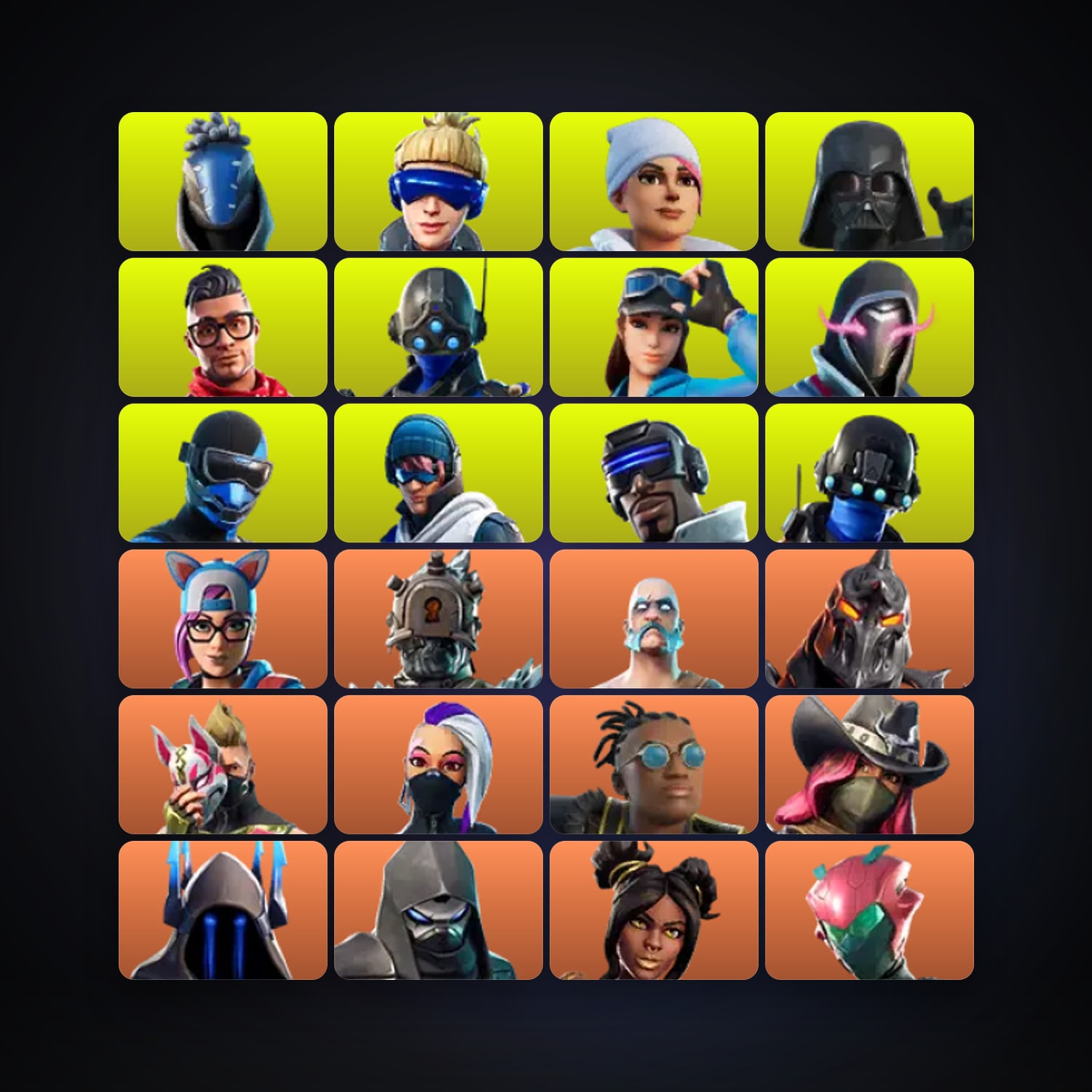 هالحساب فورتنايت، اللوكر مليان 125 سكن، 200 فيبوكس، لفل 1238، 103 فوز — HabibiAccounts
