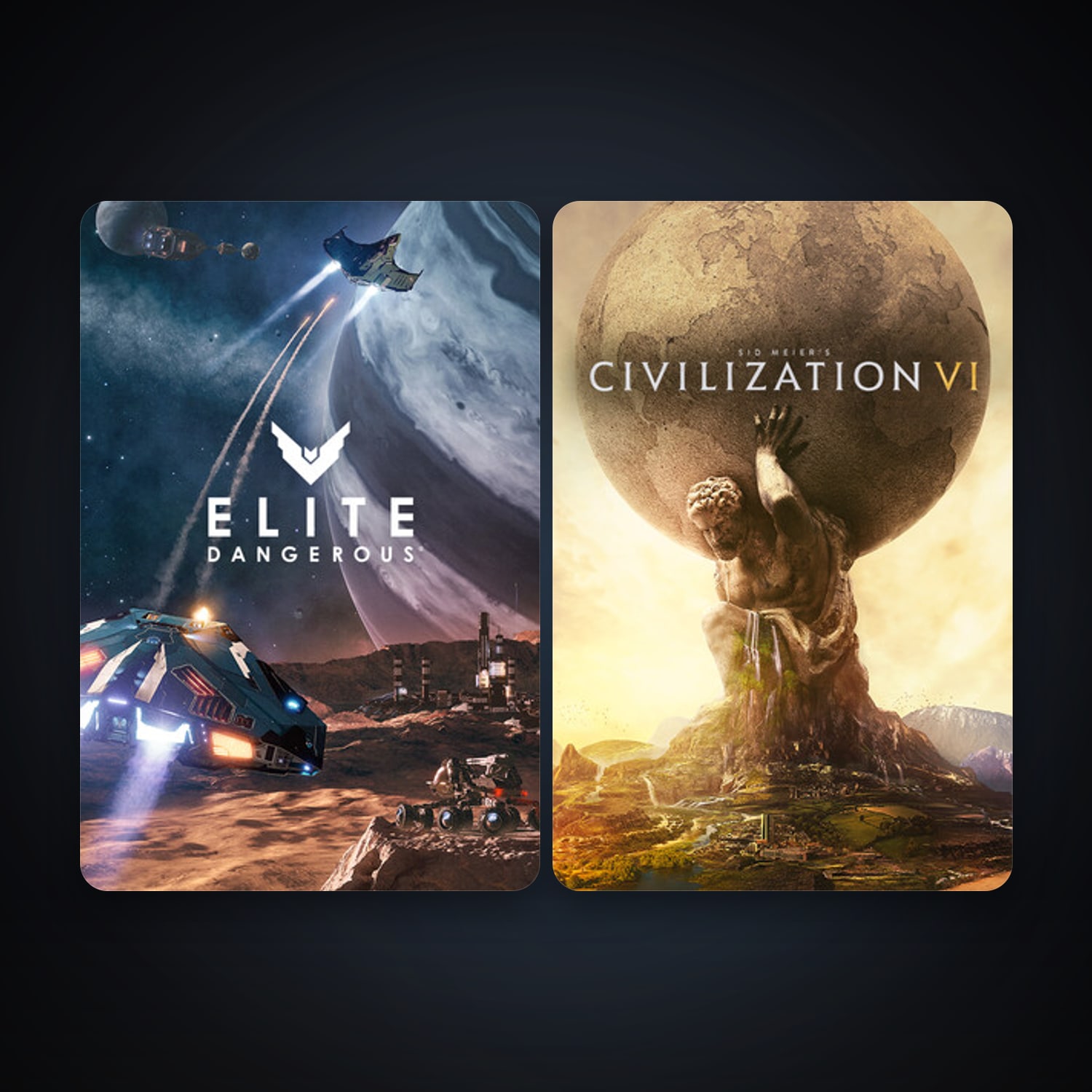 Sid Meier's Civilization VI + Elite Dangerous, 3 games, clean — HabibiAccounts