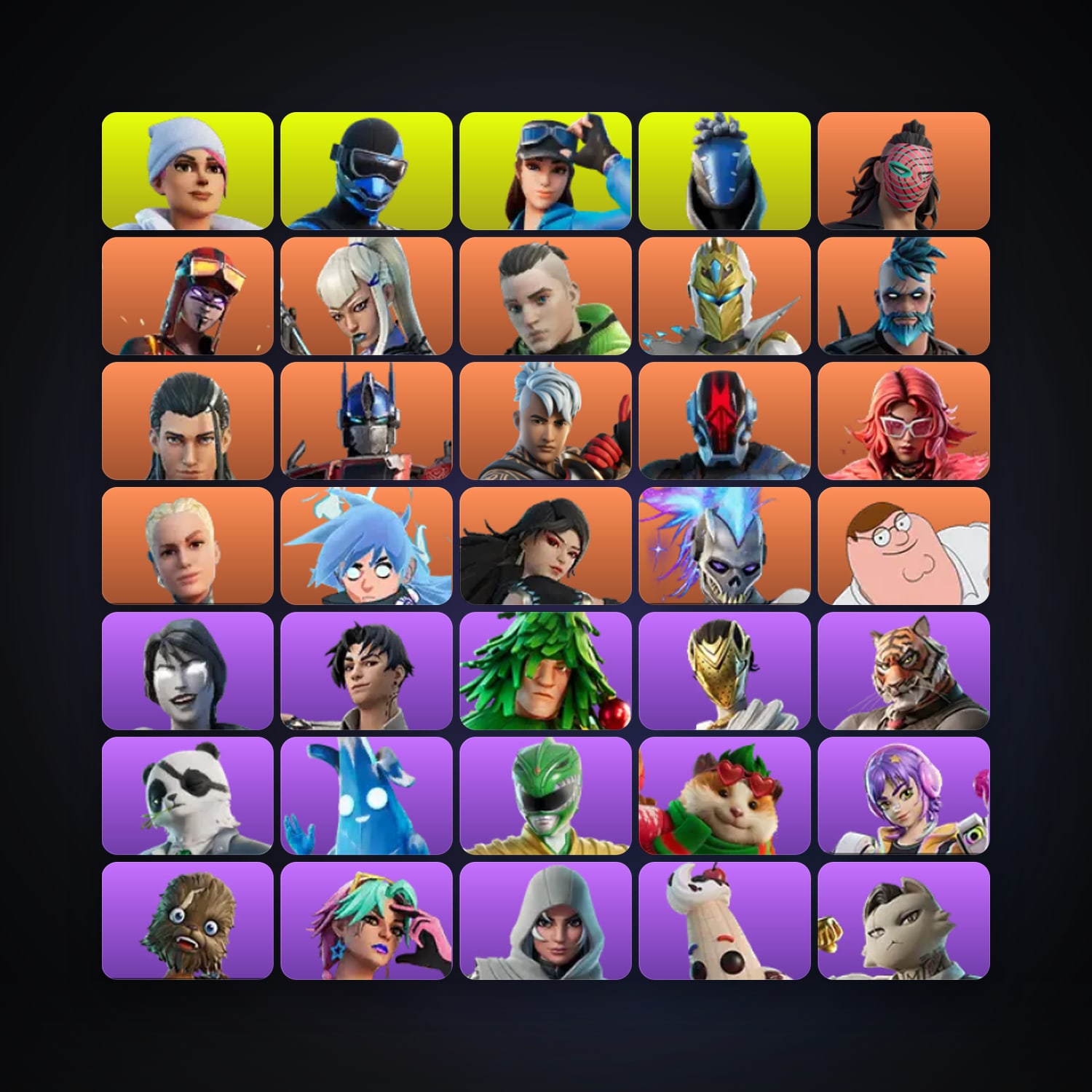 Fortnite locker — 160 skins — 1.4K V-Bucks — lvl 2838 — HabibiAccounts
