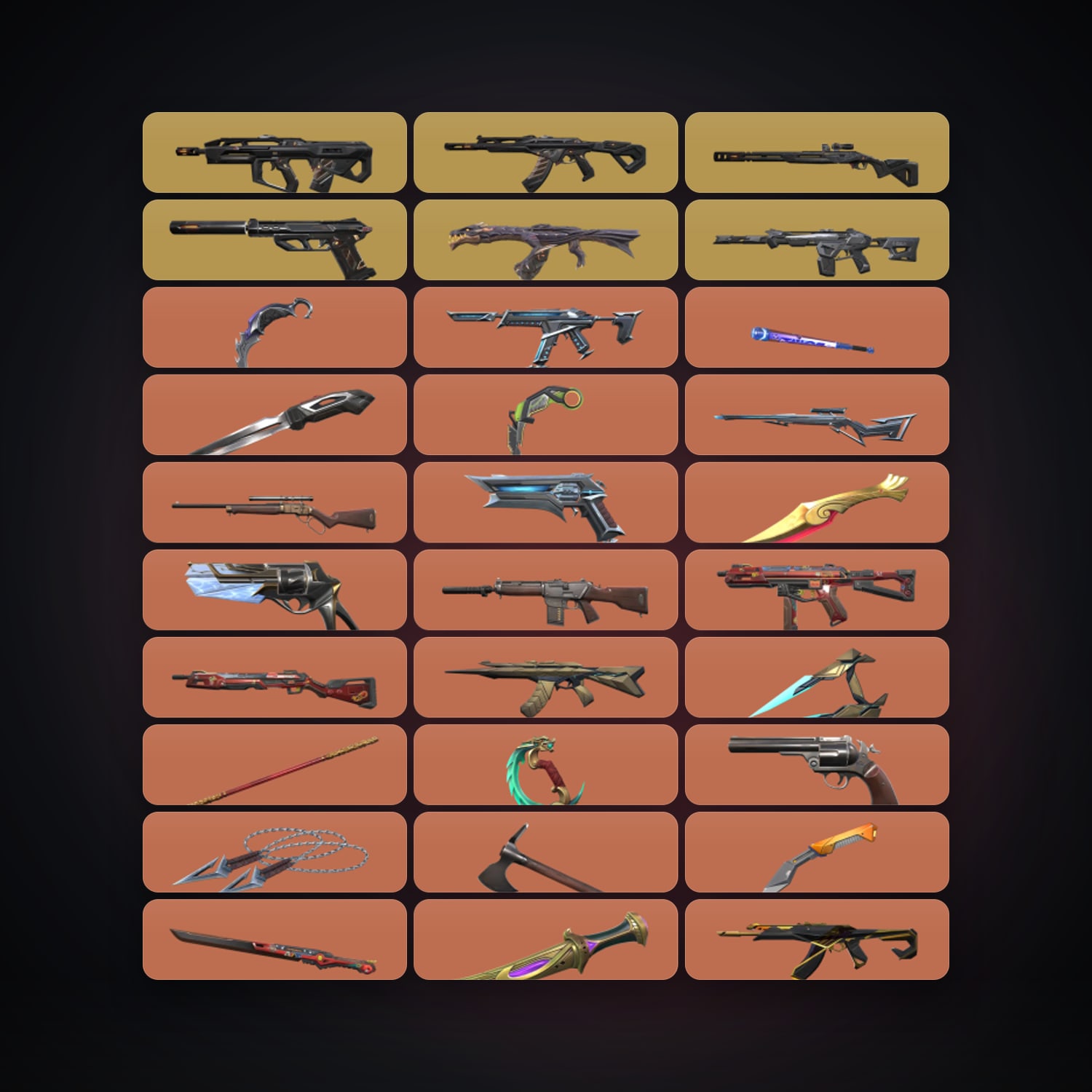 NA Gold 1 locker — 16 knives, 208 skins, lvl 326 — HabibiAccounts