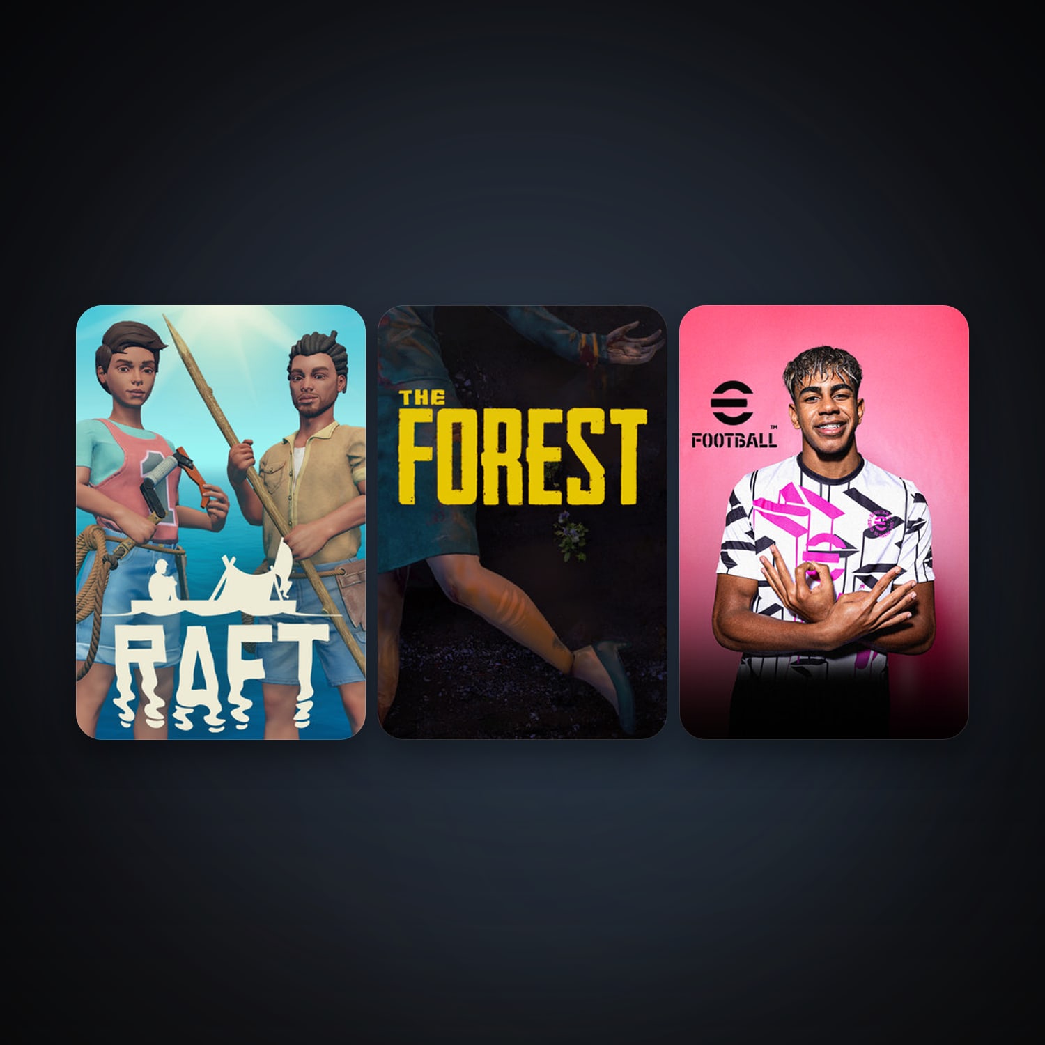 The Forest + Raft, 5 games, clean — HabibiAccounts