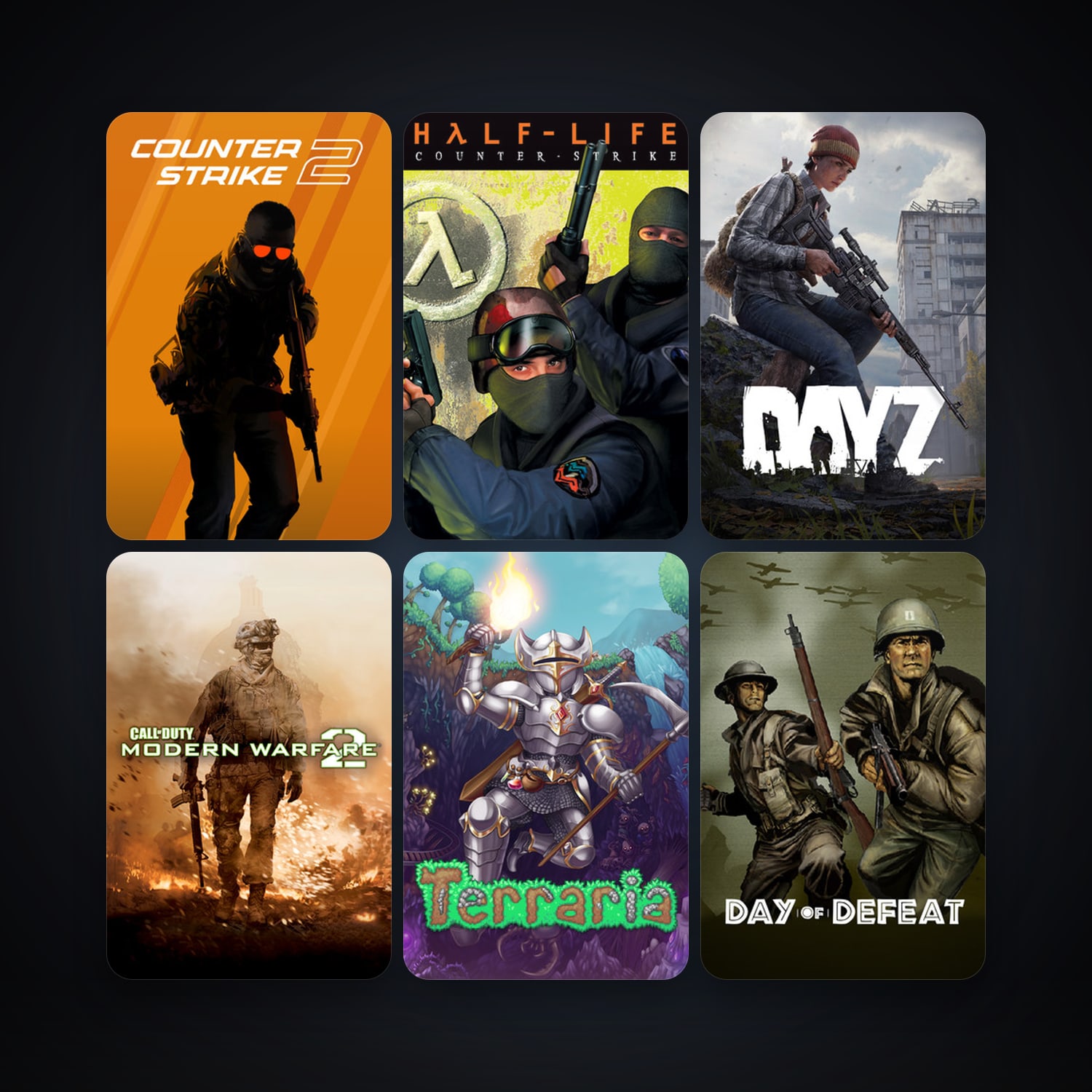 Counter-Strike + Day of Defeat, 20 games, Steam 10, clean — HabibiAccounts