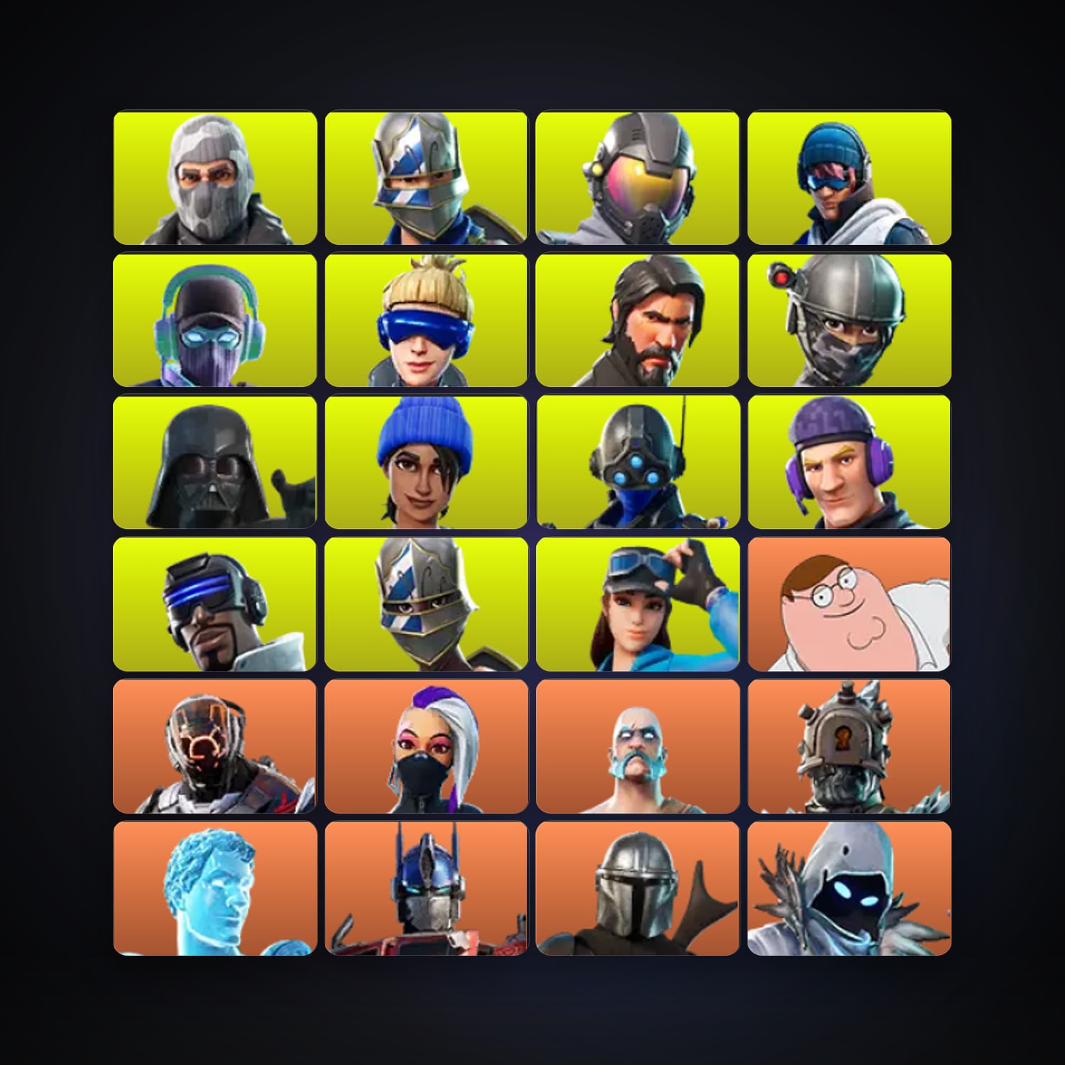 Fortnite locker — 425 skins — 50 V-Bucks — lvl 5083 — HabibiAccounts