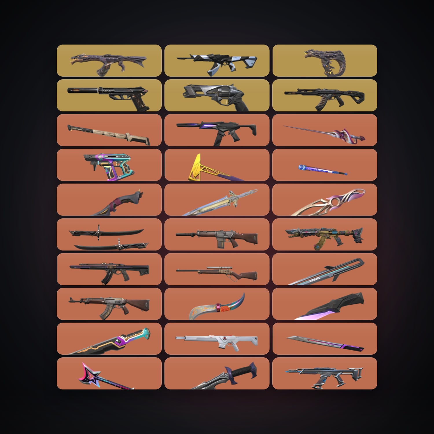 NA Plat 2 locker — 25 knives, 258 skins, lvl 216 — HabibiAccounts