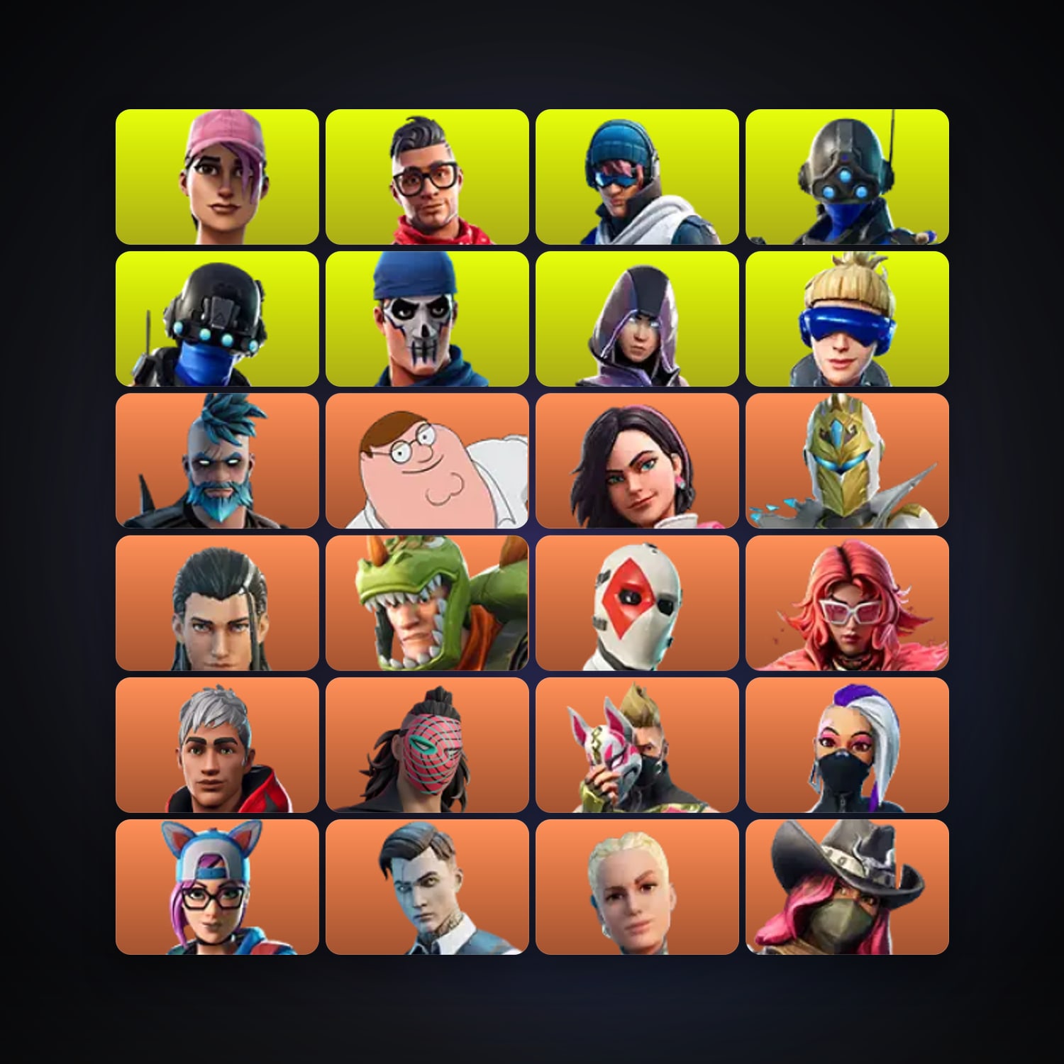 Fortnite locker — 146 skins — 2.1K V-Bucks — lvl 1499 — HabibiAccounts