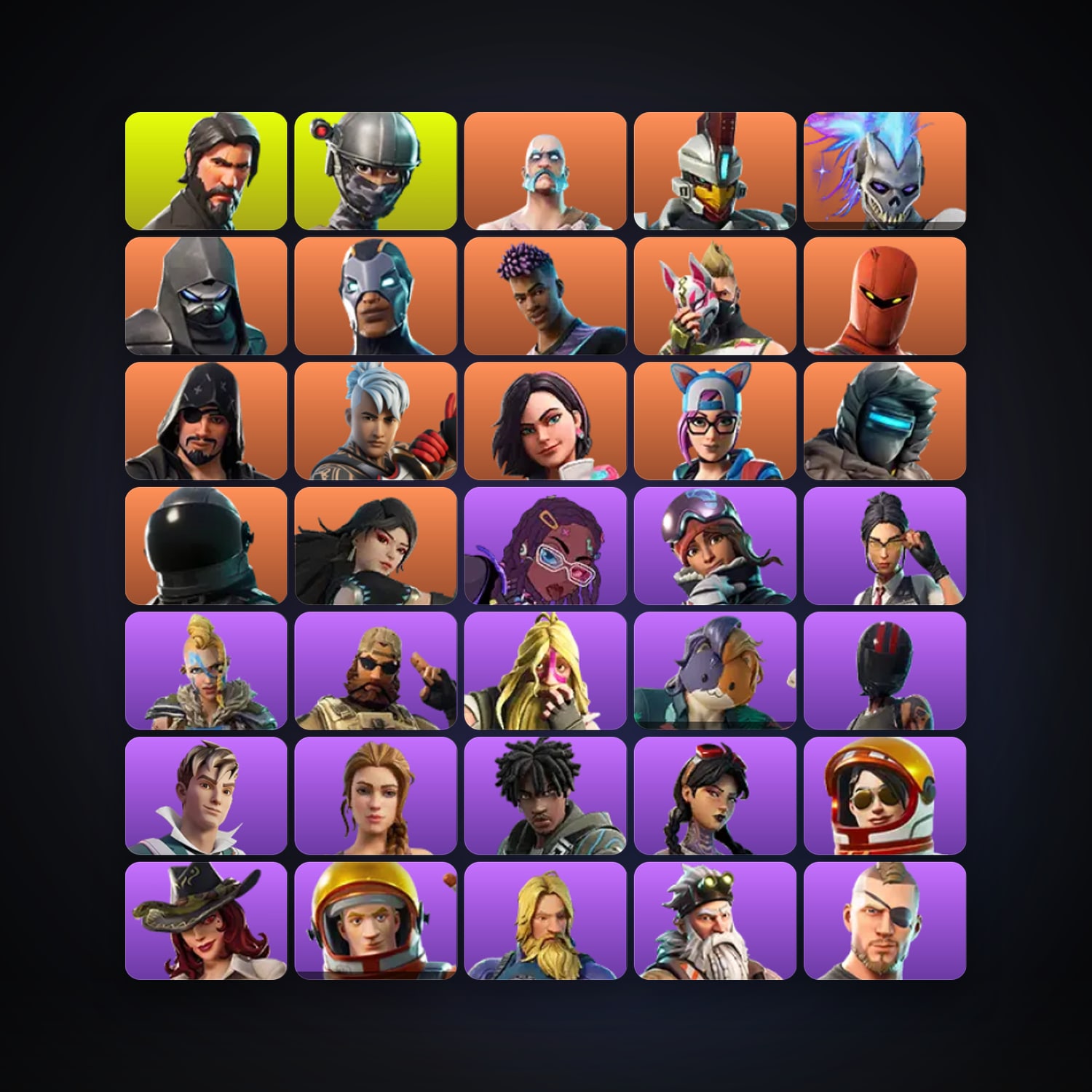 هالحساب فورتنايت، لوكر 45 سكن، 800 فيبوكس، لفل 947، 120 فوز — HabibiAccounts