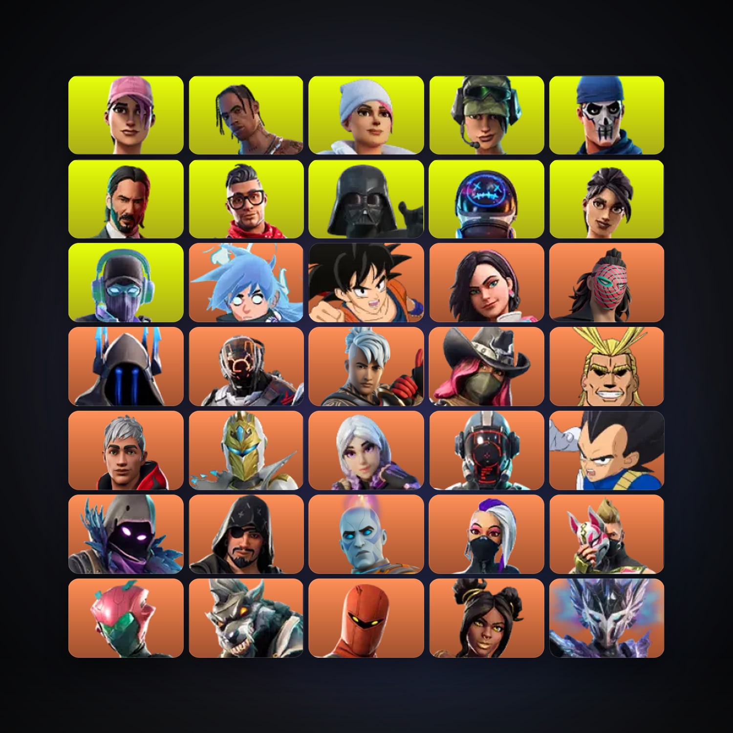 هالحساب فورتنايت، اللوكر مليان 592 سكن، 850 فيبوكس، لفل 5154، 443 فوز — HabibiAccounts