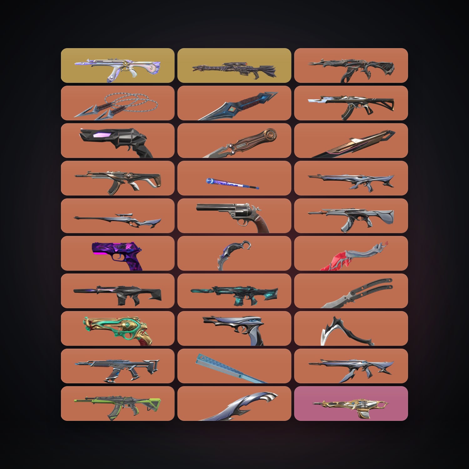 NA Bronze 2 locker — 11 knives, 72 skins, lvl 89 — HabibiAccounts